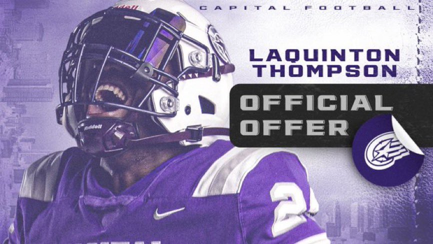 After a great talk with <a href="/Coachcalexander/">Charles Alexander</a> I’m blessed to say i received my first official offer💜🤍 <a href="/CoachPolimice/">Coach Polimice “ Coach P”</a> <a href="/Coach_Benson9/">Mykel Benson</a> <a href="/byron9thompson/">BYRON ‘BILL’ THOMPSON</a> <a href="/swarmgangg/">Heritage Panther Football</a>