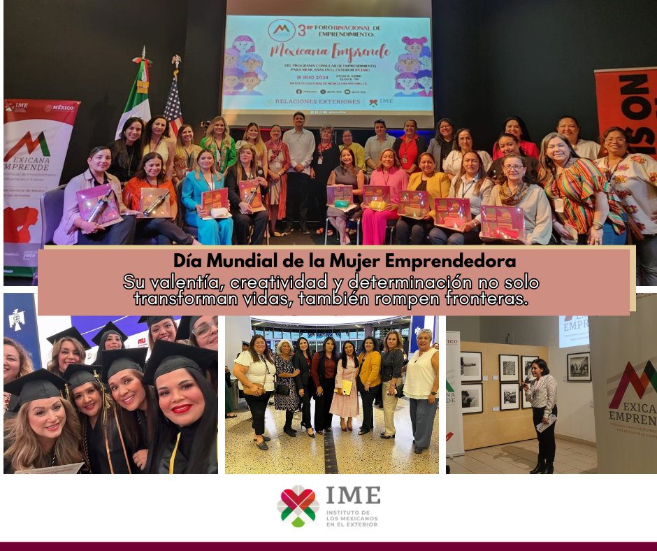IME_SRE's tweet photo. #19DeNov Día Mundial de la Mujer Emprendedora.
Desde el Programa Consular de Emprendimiento para Mujeres en el Exterior 🩷 , reconocemos su esfuerzo, creatividad y dedicación. ¡Felicidades en su día, mujeres emprendedoras! . 💐 🥳
@SRE_mx #PCEME
@JulietaOliviaM1 https://t.co/uP8rgsnhQS