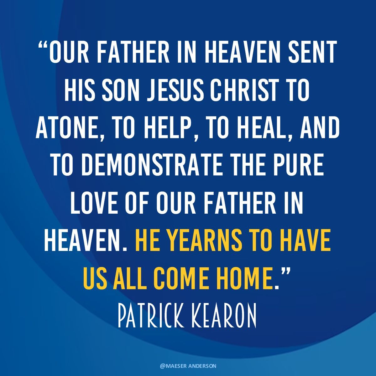 MaeserART's tweet photo. “Our Father in Heaven sent His Son Jesus Christ to Atone, to help, to heal, and to demonstrate the pure love of our Father in Heaven. He yearns to have us all come home.” - Patrick Kearon
#generalconference #HearHim #JesusChrist #sharegoodness #ComeFollowMe #strivetobe #ldsconf https://t.co/eJPNiklDjA