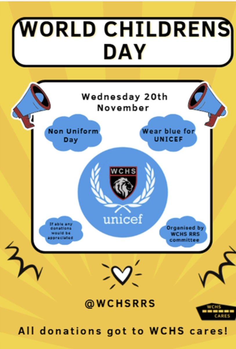 We are inviting our pupils and staff to wear non uniform tomorrow to celebrate World Children's Day! We will be collecting donations in support and all funds raised will go to our official charity, West Calder Cares! #care #children #blue