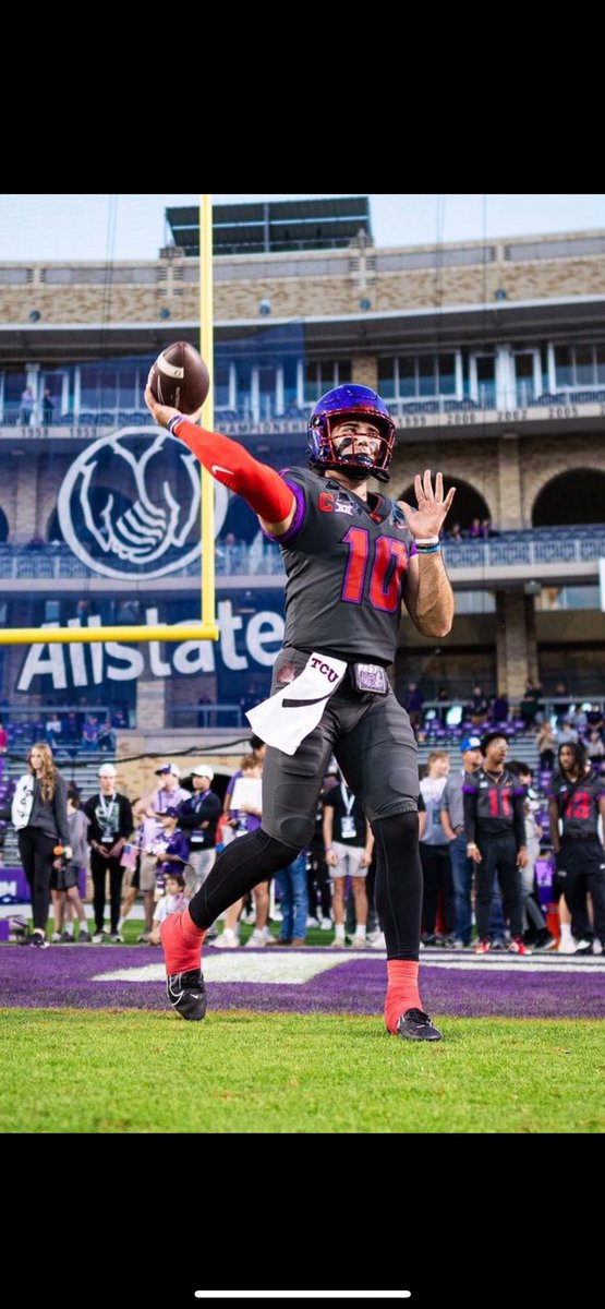 #TCU fans have the chance to witness an historical season with the last two games.

Josh Hoover sits at 3233 passings yards on the year (avg. 323.3), and needs only 668 more yards to break the single season record (3,901 set by <a href="/2TBoykin/">Trevone Boykin</a> )

Hoover needs 335 yards each of the last