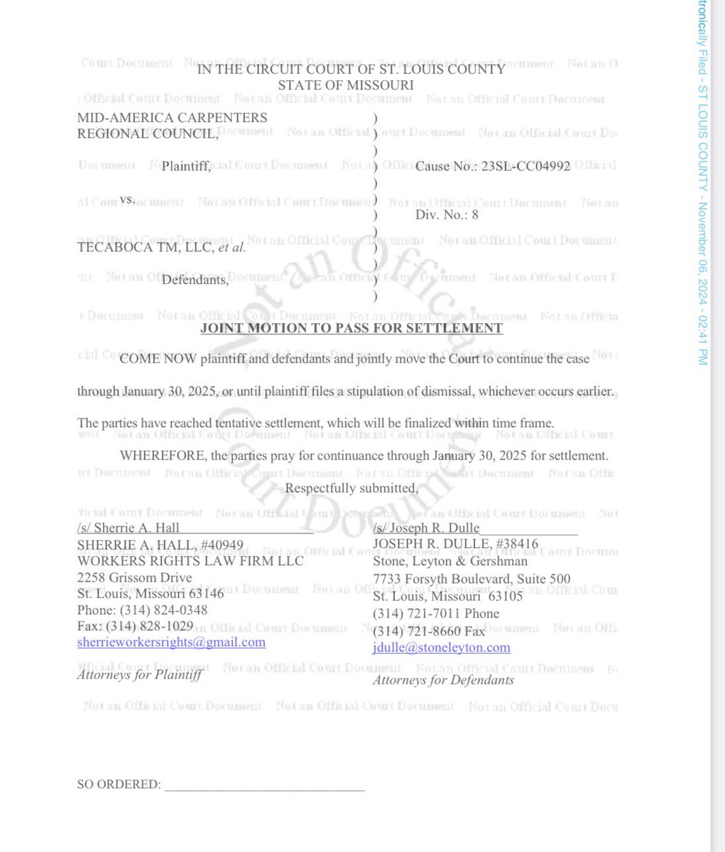 gouldj77's tweet photo. @MidAmCarpenters &amp; #DeadBeatDeveloper, Paul McKee, ask judge for time to complete settlement talks regarding McKee’s $1.84M (and growing) GreenLeaf Market loan; Alterra walked away paying the #Carpenters about fifty cents on the dollar. Will McKee receive another sweetheart deal? https://t.co/5tYppmKiJe