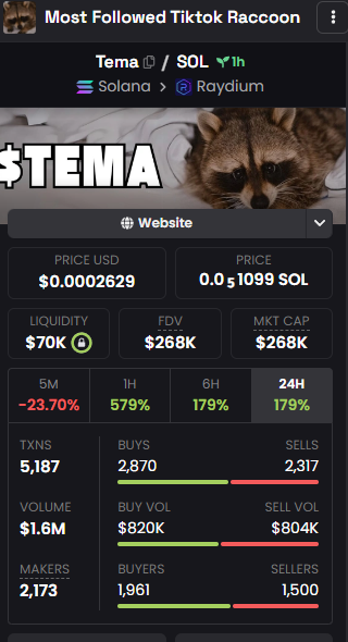 $tema the next animal meme, this will hit 1m soon following $angus
9mgJ8Bcw2BnNopHqe5aixhgyxc7nZtmYtiwtAGKtpump