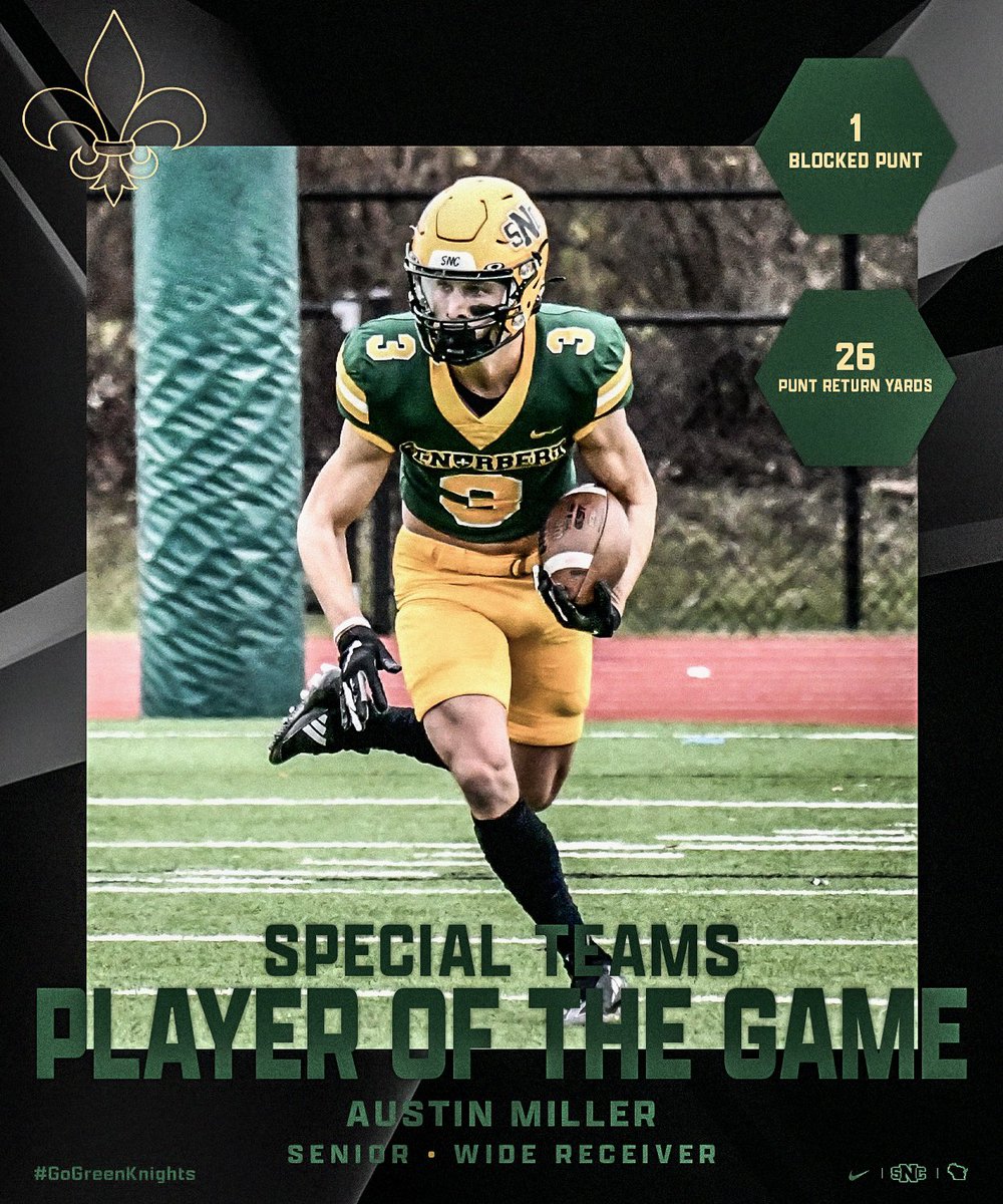 PLAYERS OF THE GAME VS EUREKA

Offense: QB - Peyton Lyon
Defense: LB - Kyle Santos
ST: WR - Austin Miller

🟢⚔️🟡
#GoGreenKnights l #GKC