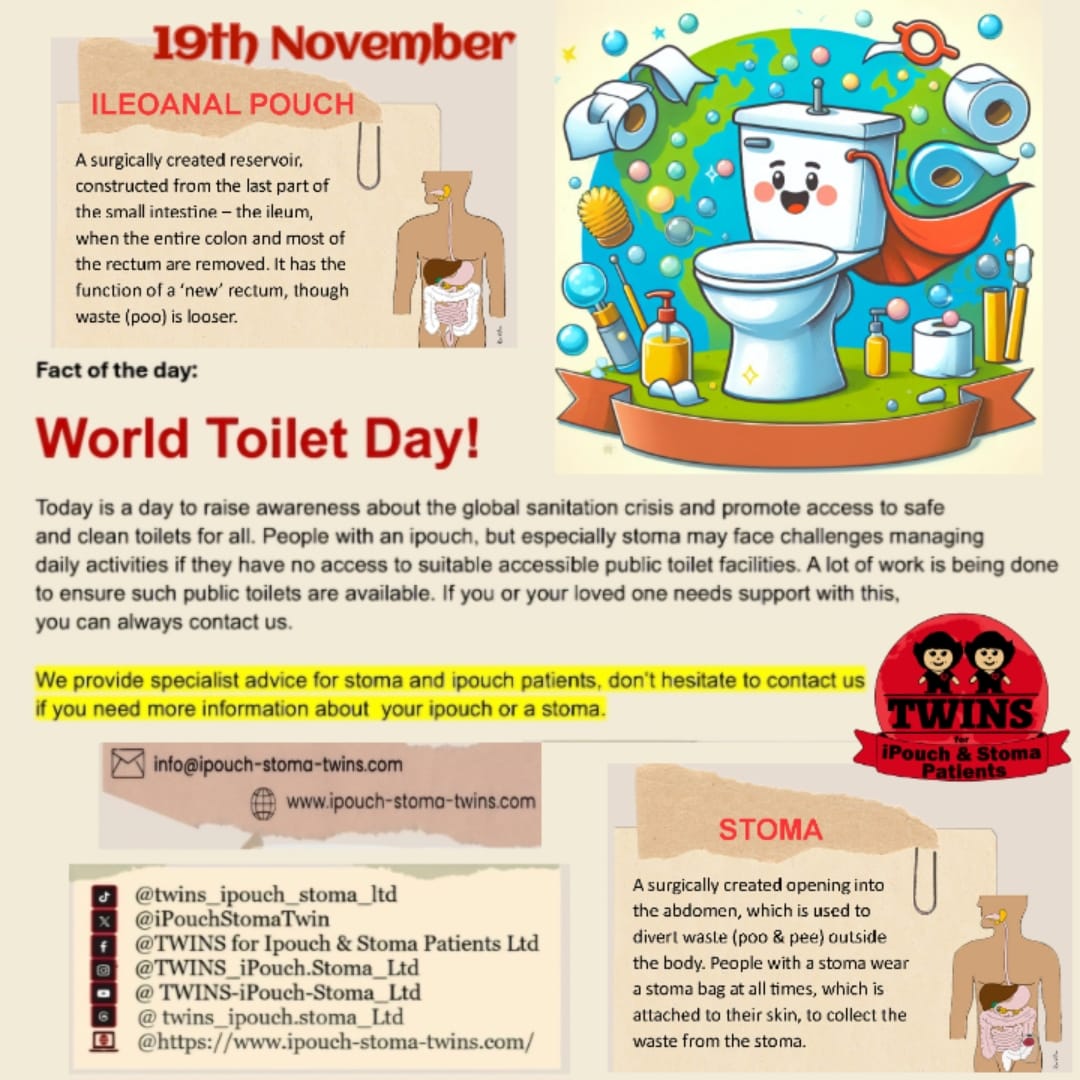 iPouchStomaTwin's tweet photo. Awareness for iPouch and Stoma patients.

#ileostomy #ostomy #colostomy #stoma #stomanurse #urostomy #ostomyawareness #pouches #jpouch #pouch #pouchnurse #spouch #wpouch #ipaa #ipouch #toilet #WorldToiletDay #UN    
@MeetAnOstoMate
@uoaa @graemekwhippy 

https://t.co/bj4YKnoQYU https://t.co/aRjBxD4f7X