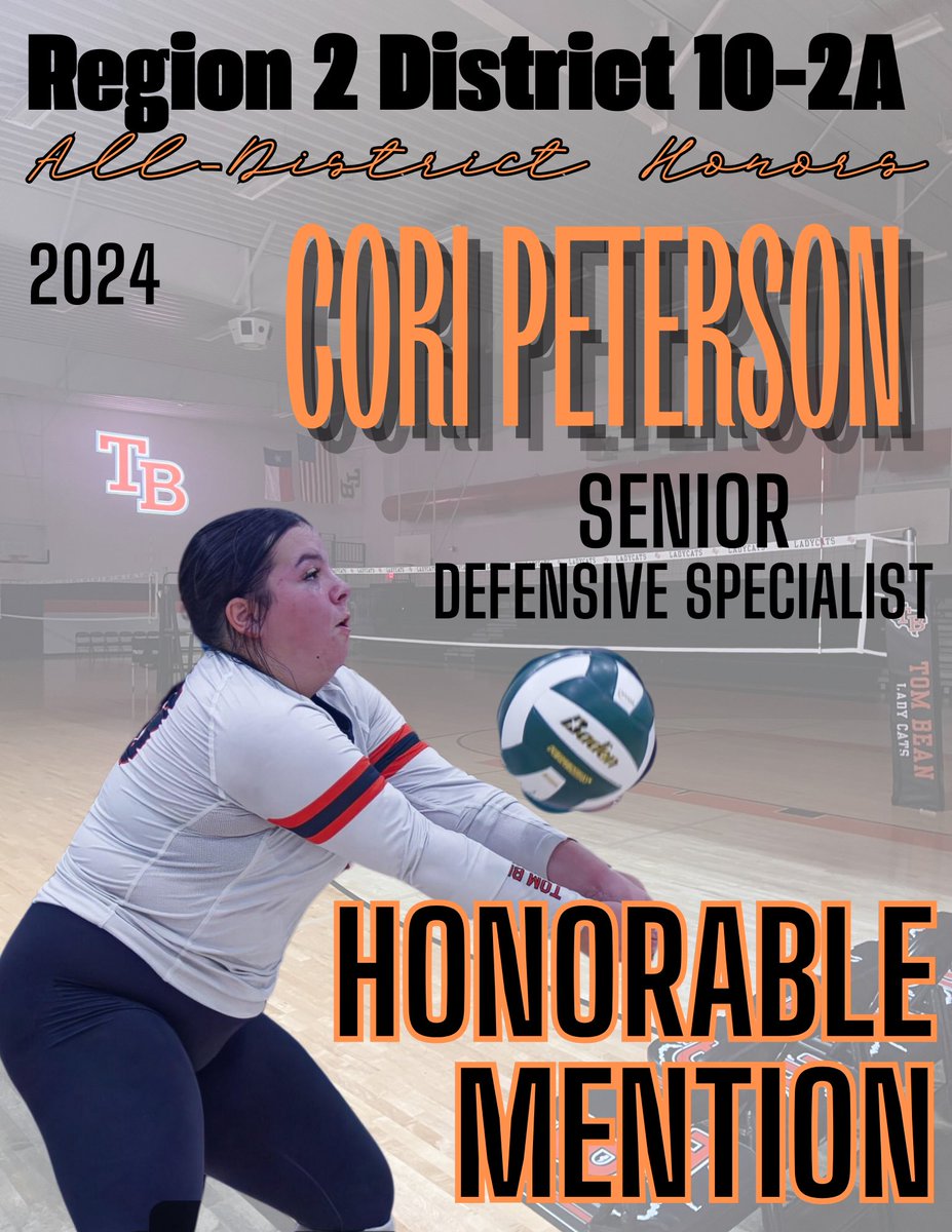 Congratulations to Cori Peterson for receiving Honorable Mention All-District Honors!! 🧡🏐