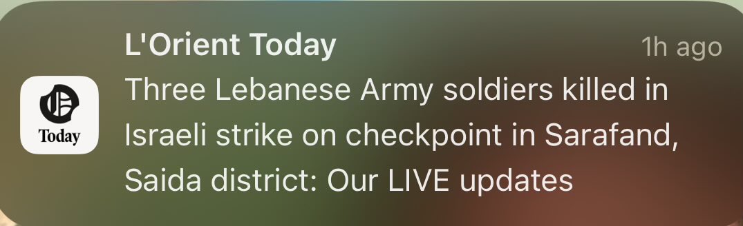 jobahout's tweet photo. So, while #US Special Envoy #Hochstein is in Beirut to negotiate a security arrangement in which the #Lebanese Army would play a key enforcement role, #Israel deliberately kills 3 regular soldiers in a raid.

This is what is called a “Confidence Building Measure”… https://t.co/GWymzgEC8U