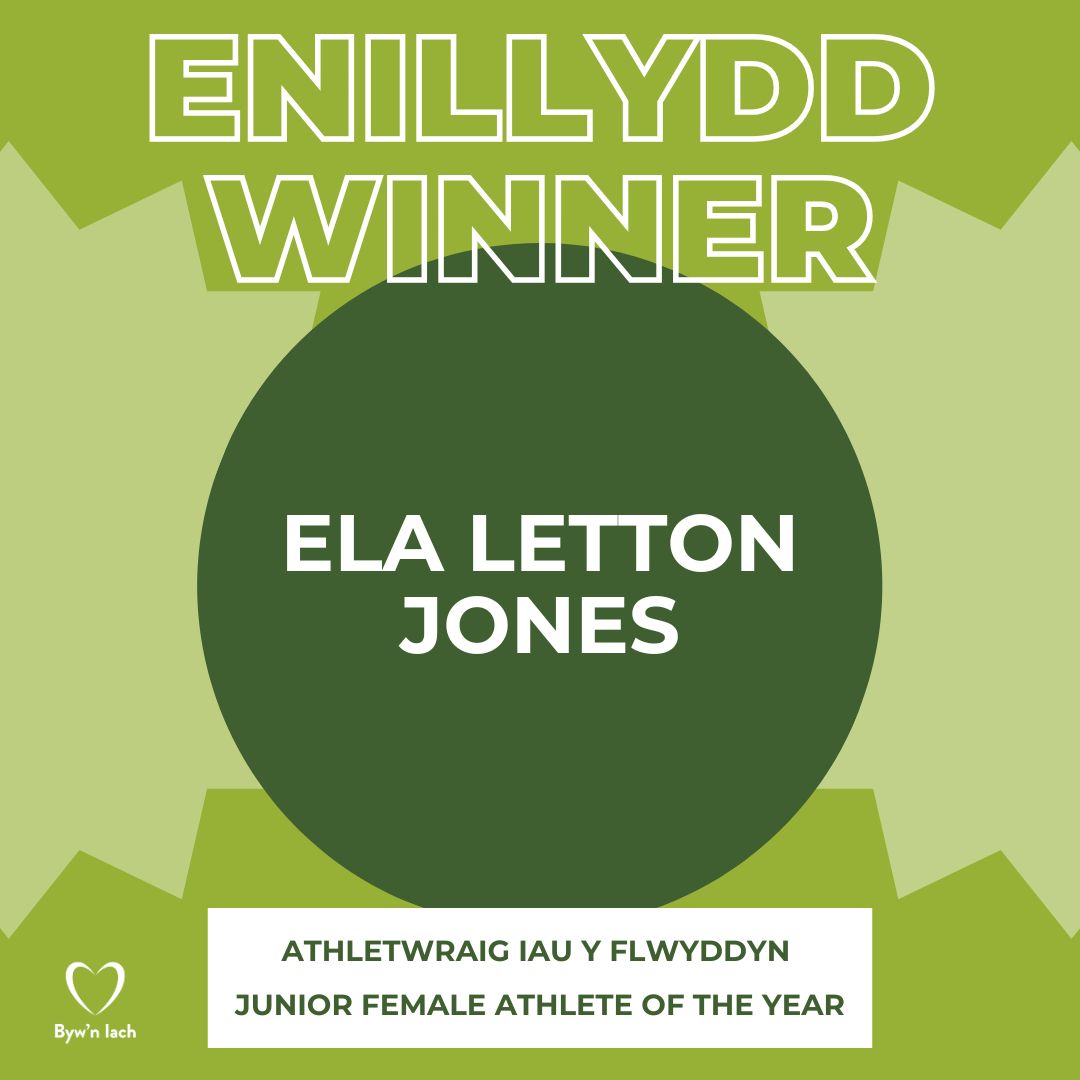 Athletwraig iau y flwyddyn 2024 yw..... ELA LETTON JONES!
Llongyfarchiadau mawr!

The 2024 Junior female athlete of the year is.... ELA LETTON JONES!
Congratulations!