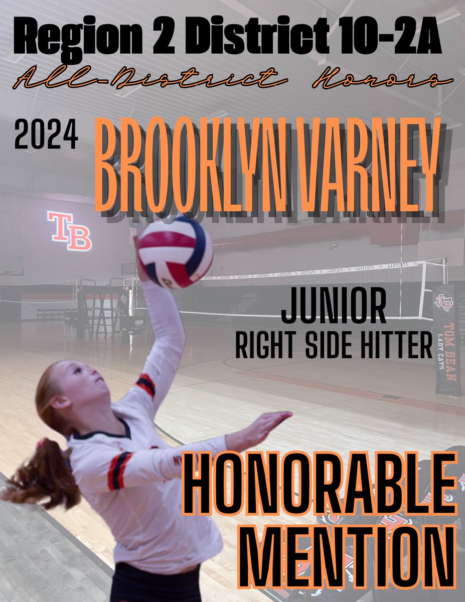 Congratulations to Brooklyn Varney for receiving Honorable Mention All-District Honors!! 🧡🏐