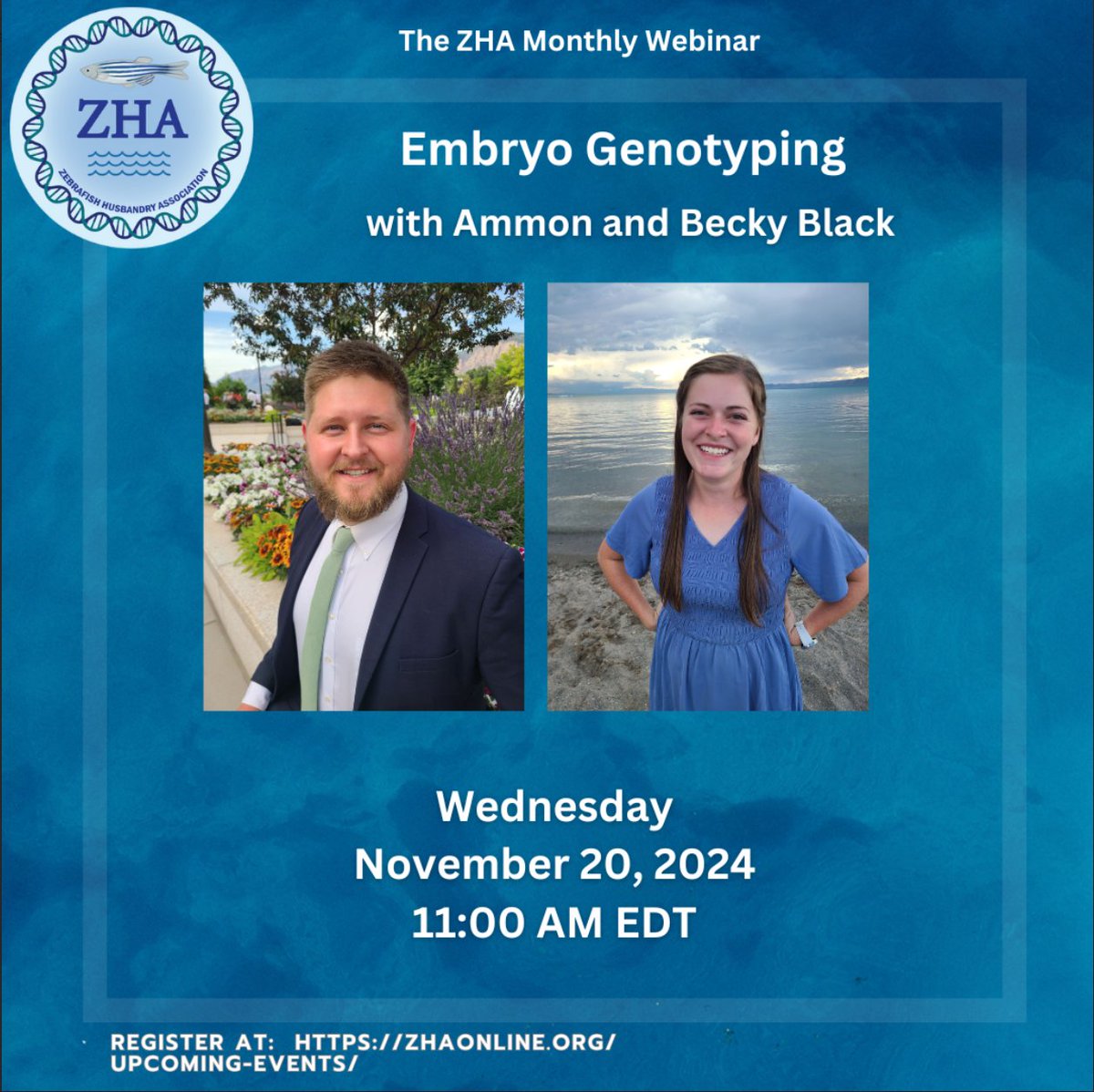 Announcing our next ZHA monthly webinar, Wednesday, November 20th, 2024, at 11am ET. 

To pre-register to attend just click on the link below:

us02web.zoom.us/webinar/regist…

#zebrafish