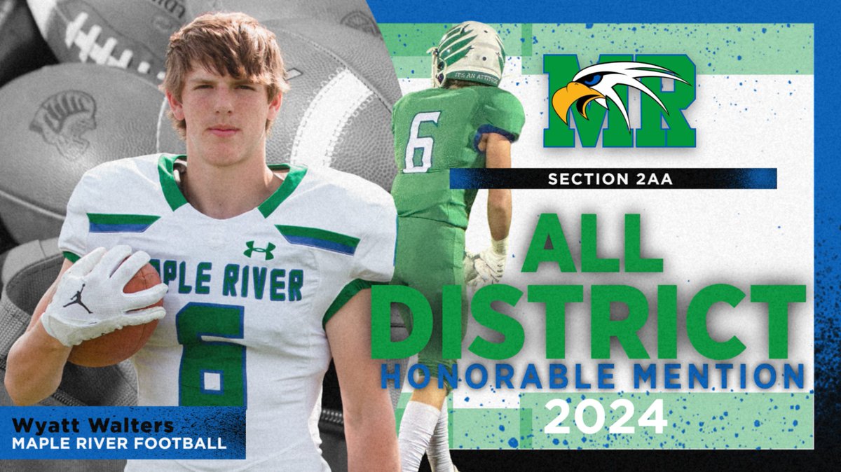 Congratulations, Wyatt Walters, for being named All District Honorable Mention! #wearemapleriver
