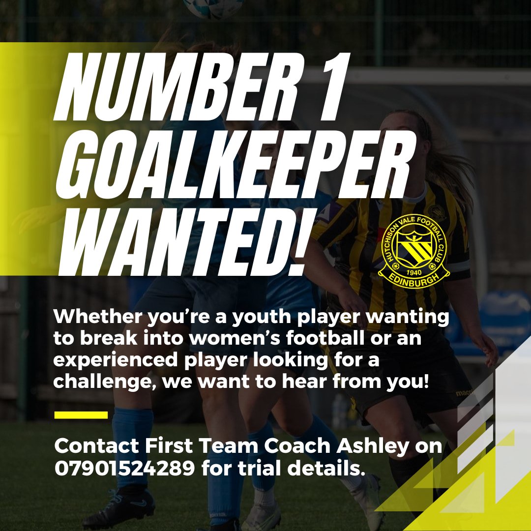 Number 1 Goalkeeper Wanted!

Being the only Edinburgh and Lothians team in the Championship, we can provide competitive football to any goalkeeper who is ready for a change.

Contact First Team Manager Ashley On 07901524289 for Trial Details.