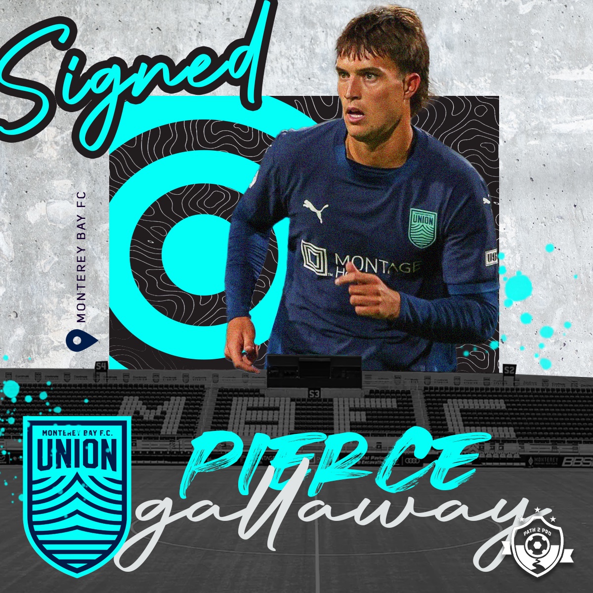 path2prosoccer's tweet image. Thrilled to announce that 23 year-old 🇺🇸 midfielder Pierce Gallaway has signed with @MontereyBayFC for the 2025 season.

Pierce returns to MBFC after a strong rookie campaign, making 18 appearances for the Crisp and Kelp in 2024.

#Path2Pro // #Path2ProSoccer