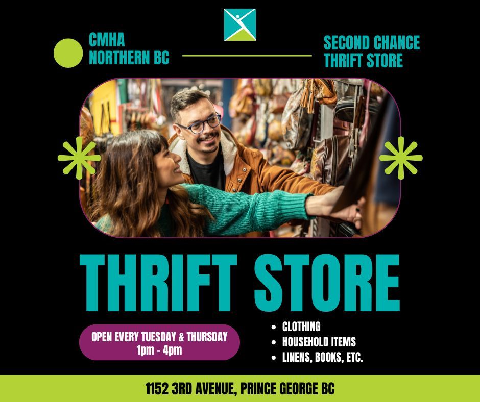 For those that may not know already, we have a thrift store here at our main office!

Second Chance Thrift Store is open every Tuesday &amp; Thursday, from 1pm - 4pm.
Located at 1152 3rd Avenue.

Come down and check out our selection all at a reasonable price!

#ThriftStore #CMHANBC