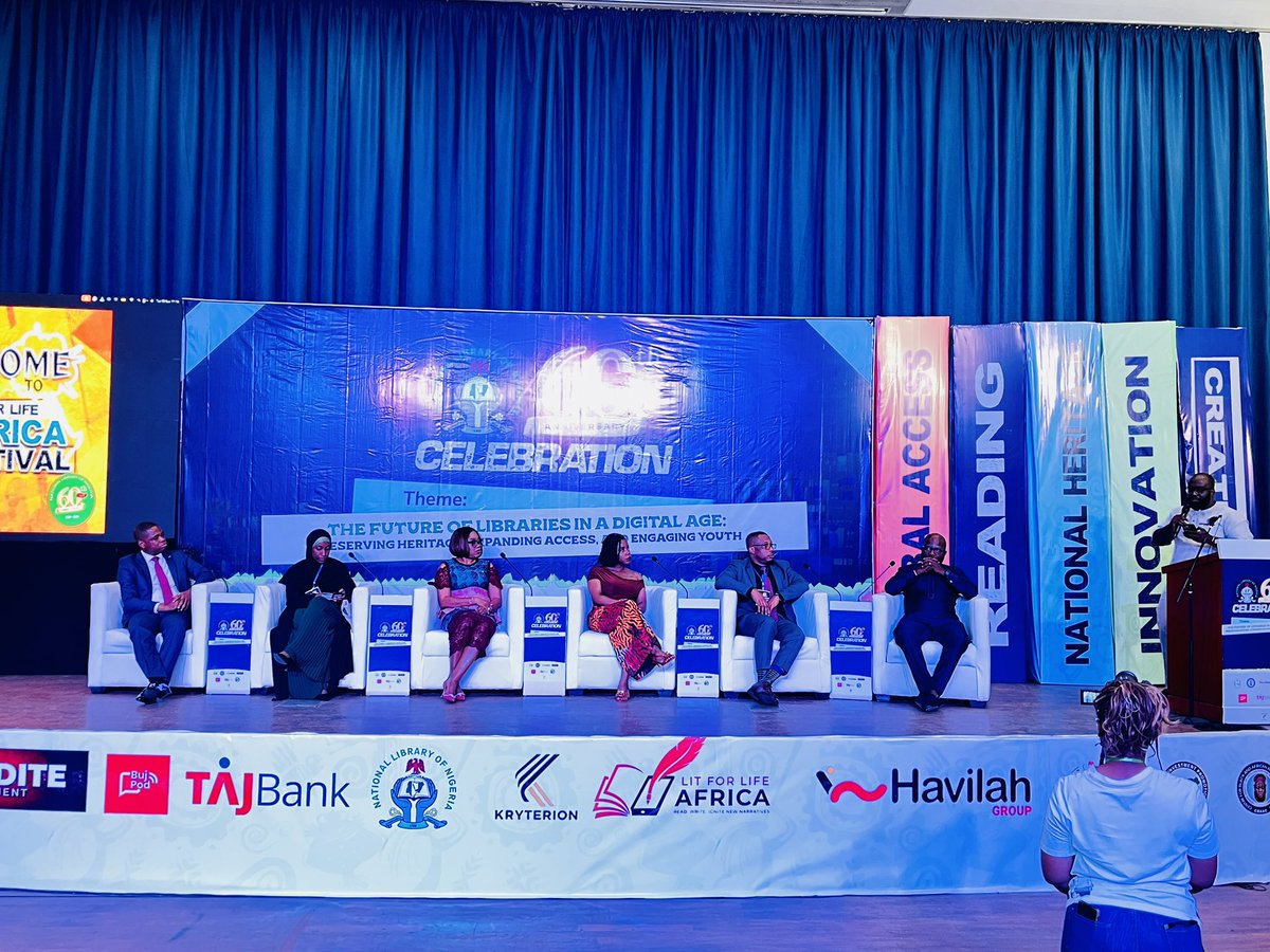 Librarygovng's tweet photo. At the day 1 of our 60th anniversary celebration. Theme: The Future of Libraries in Digital Age: Preserving Heritage, Expanding Acess and Engaging Youths. At Shehu Musa Yaradua Center Abuja. https://t.co/noAwlXJ4AC