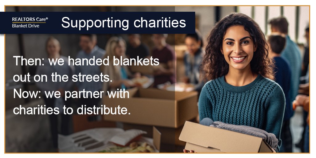 Last day to donate to the REALTORS Care® Blanket Drive!

For 30 years, we’ve partnered with local charities to bring warmth to those in need. Thank you for your generosity! #REALTORSCare #BlanketDrive