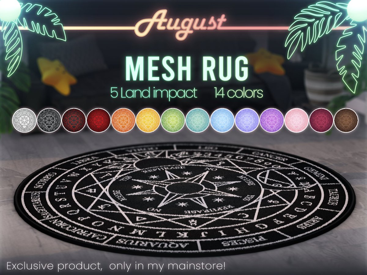 Hey! Since I opened my in-world main store I exclusively prepared cool rug that you can buy on sale here: 

maps.secondlife.com/secondlife/Orm…

#SecondLife