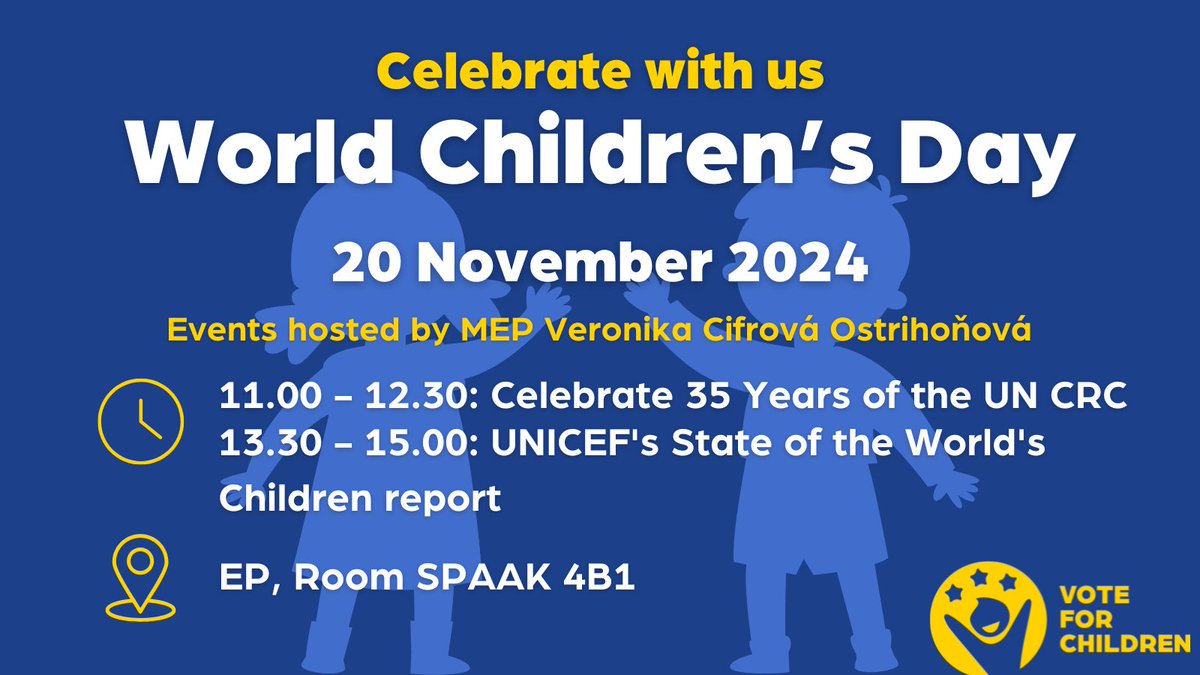 Learning For Well-being Foundation (@l4wb_f) on Twitter photo Today we celebrate the 35th of the UN Convention on the Rights of the Child, the first agreement created to protect #ChildrensRights
Children will discuss w/ #EU policy makers how to promote their rights further
➡️ childrightsmanifesto.eu
<a href="/VeronikaCifrova/">Veronika Cifrova Ostrihonova</a> <a href="/Childmanifesto/">Child Rights Intergroup European Parliament</a> Today we celebrate the 35th of the UN Convention on the Rights of the Child, the first agreement created to protect #ChildrensRights
Children will discuss w/ #EU policy makers how to promote their rights further
➡️ childrightsmanifesto.eu
<a href="/VeronikaCifrova/">Veronika Cifrova Ostrihonova</a> <a href="/Childmanifesto/">Child Rights Intergroup European Parliament</a>