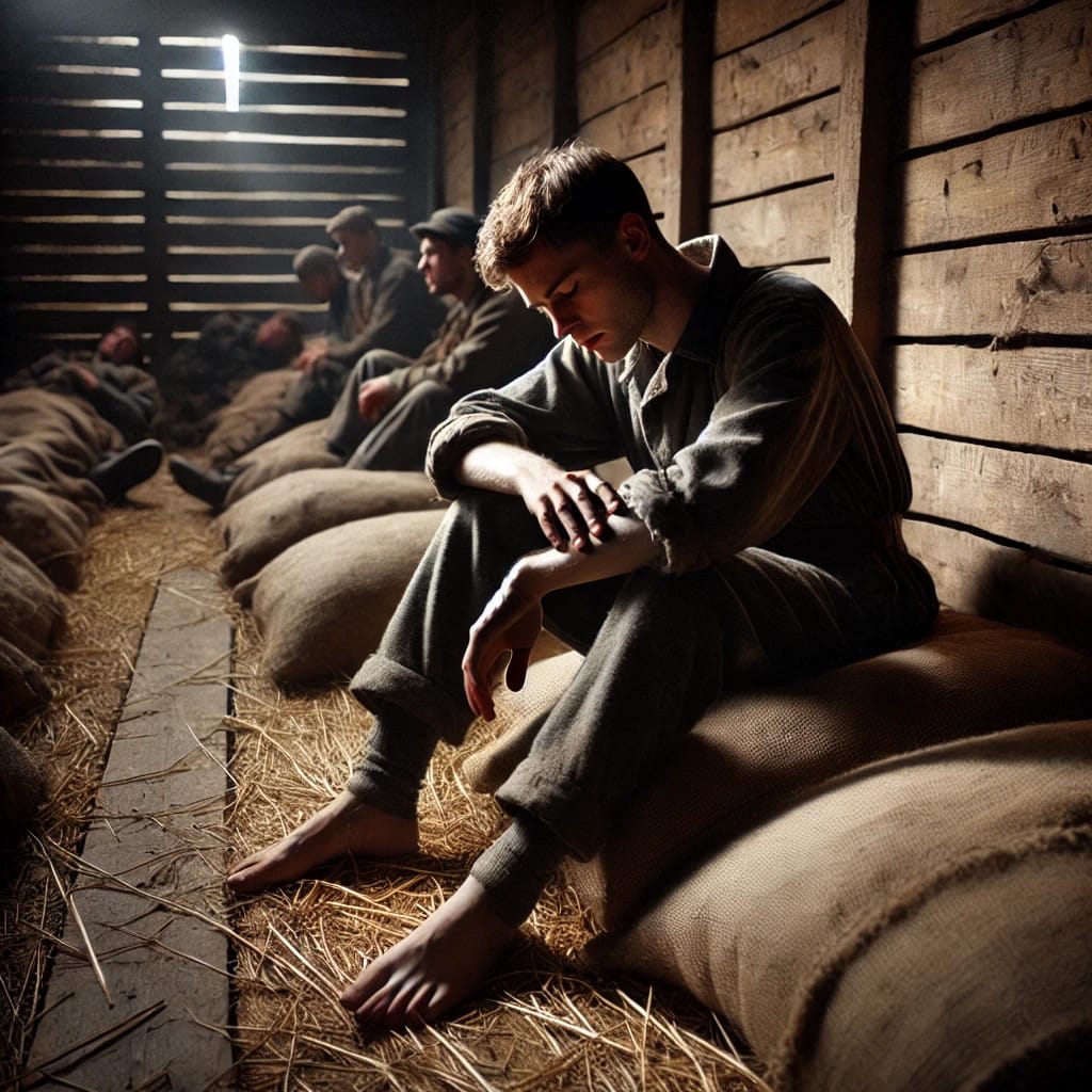 De Duitsers voeren mijn opa in november 1944 af naar Duitsland. 's Nachts slaapt hij op strozakken vol luizen en vlooien. Overdag maakt hij tankvallen en zoekt hij blindgangers. Ondertussen wordt hij beschoten en gebombardeerd. Het hele verhaal: 

ajbaarssen.com/2024/11/18/jan…