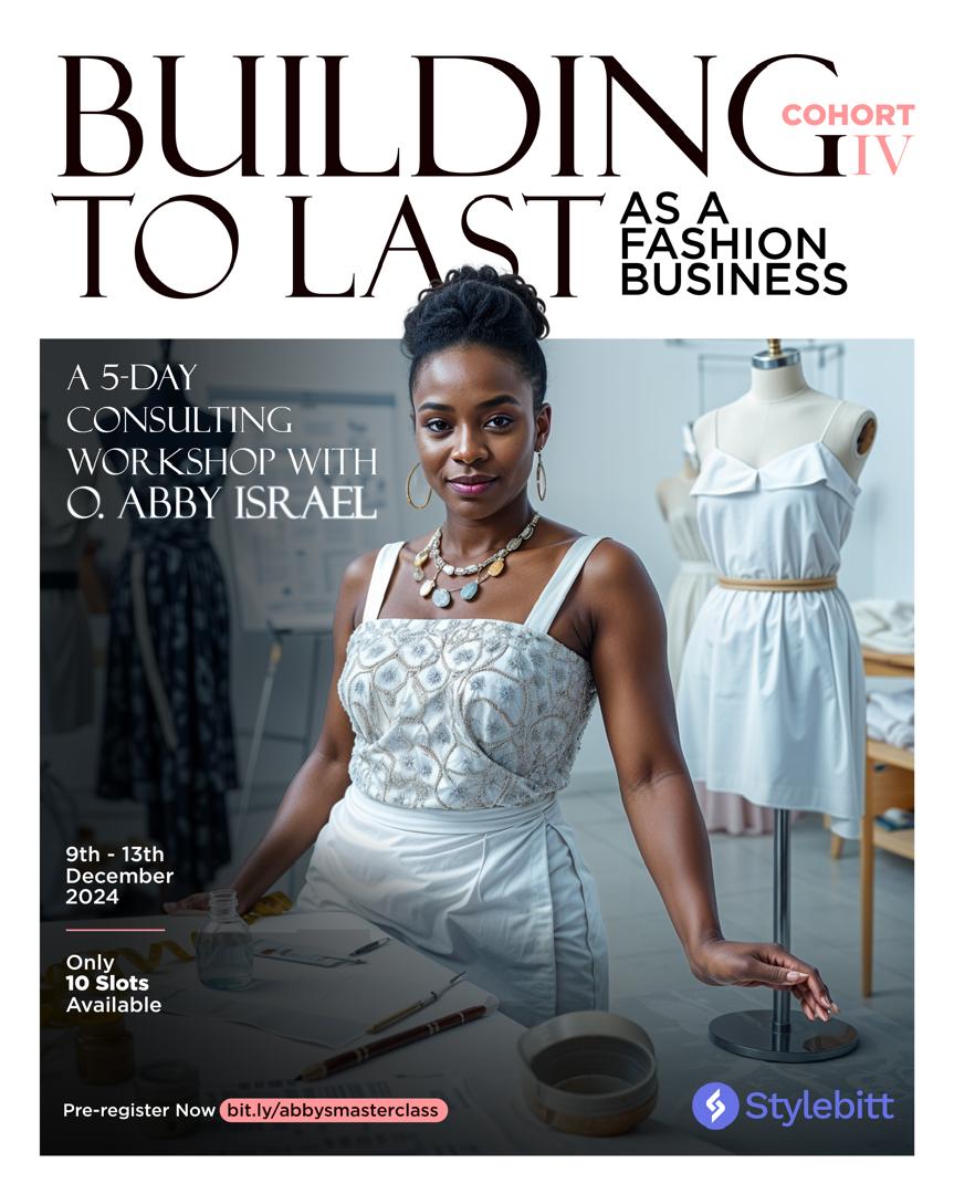 Embark on a transformative 5-day consulting workshop titled “Building to last as a fashion business” where we will delve into the core elements essential for success. 

With a focus on structure, strategy, operations, finance, and market
bit.ly/abbysmastercla…