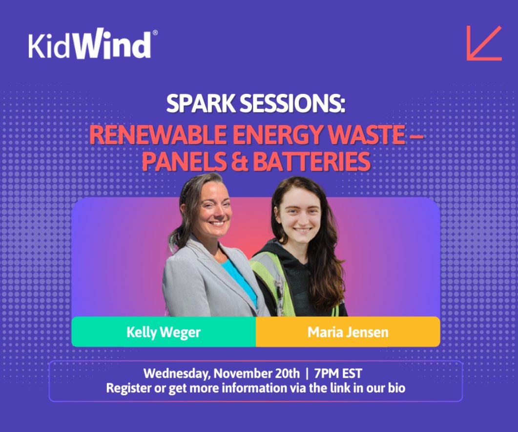 Happening tomorrow at 6pm CT! 

RECA Co-director, Maria Jensen, will present about waste battery recycling and material recovery from electronics waste. 

RSVP Here: kidwind.org/event/spark-se…