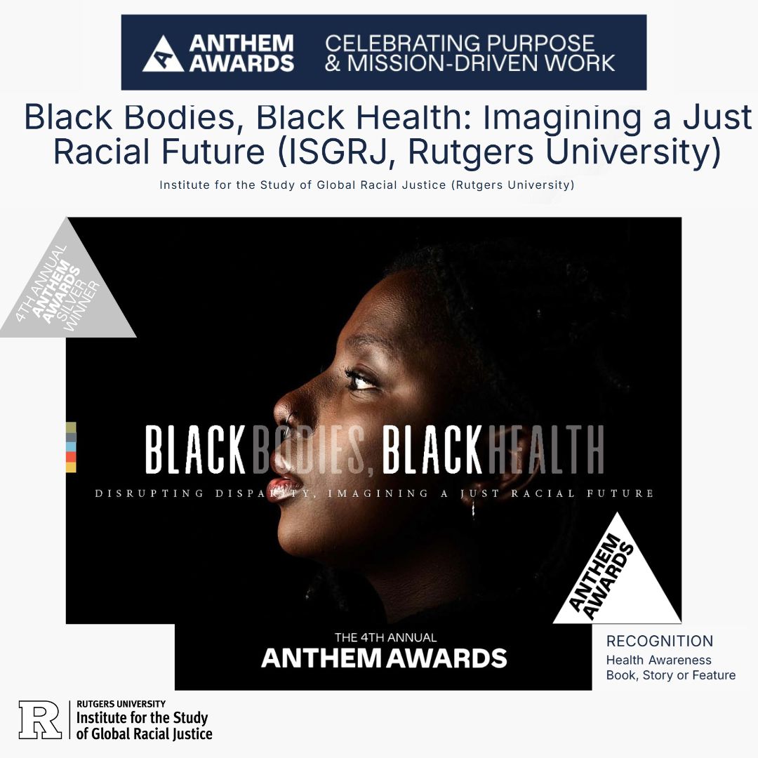 We are thrilled to announce that our book, Black Bodies, Black Health (a visual archive chronicling our 18-month research project supported by the Robert Wood Johnson Foundation), was honored with an Anthem Award in the Health Awareness Book, Story, or Feature category today!