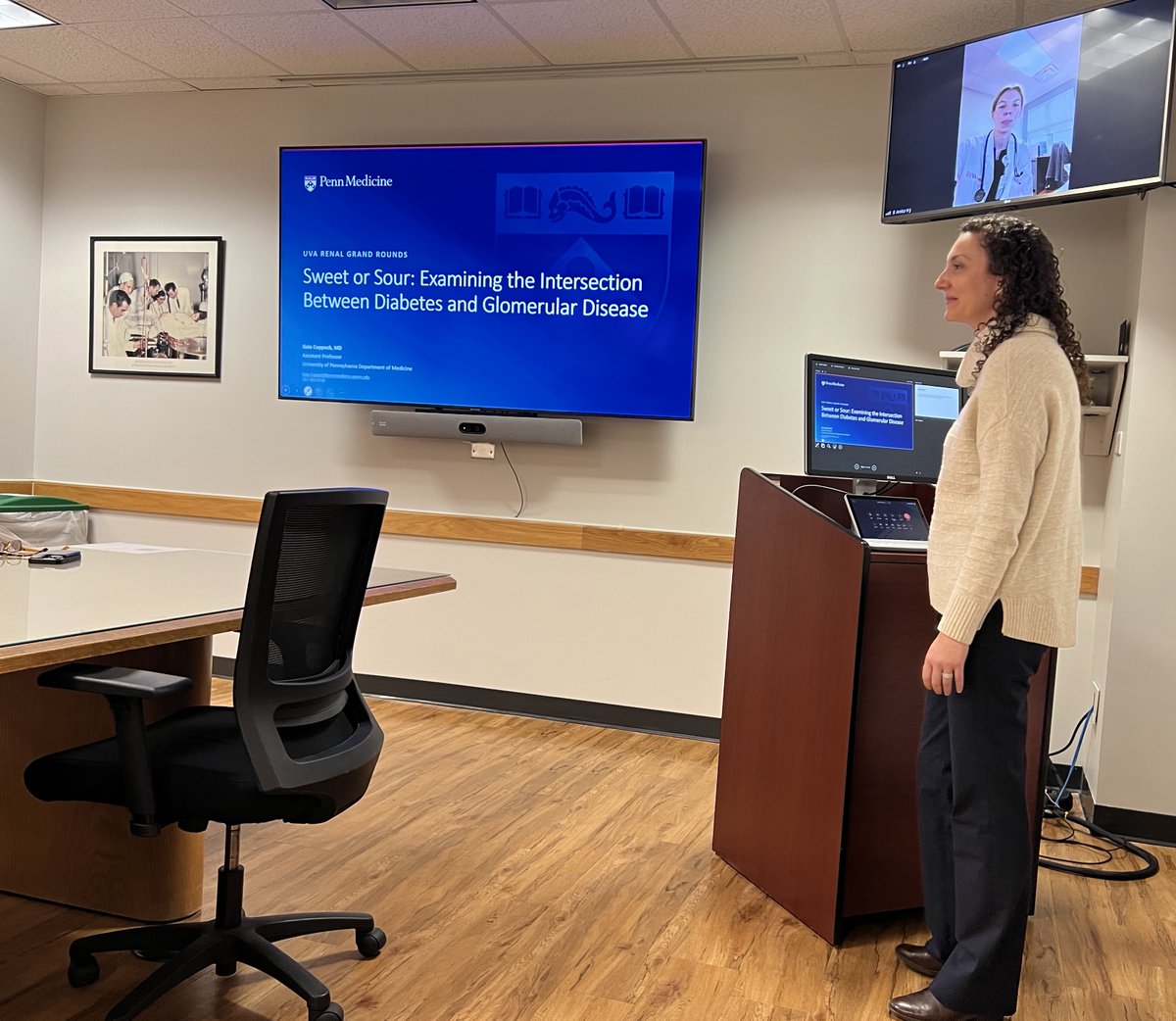 UVA Nephrology (@uvaneph) on Twitter photo A provocative talk at <a href="/UVANeph/">UVA Nephrology</a> Renal Grand Rounds on the Intersection between Diabetes and Glomerular disease by Dr. Gaia Coppock former <a href="/uvamedicine/">UVA Medicine</a> resident now at <a href="/PennKidney/">Penn Kidney</a> <a href="/KSusztak/">Katalin Susztak</a> <a href="/virmani_sar/">Sarthak Virmani</a> <a href="/MarkOkusa/">Mark Okusa</a> A provocative talk at <a href="/UVANeph/">UVA Nephrology</a> Renal Grand Rounds on the Intersection between Diabetes and Glomerular disease by Dr. Gaia Coppock former <a href="/uvamedicine/">UVA Medicine</a> resident now at <a href="/PennKidney/">Penn Kidney</a> <a href="/KSusztak/">Katalin Susztak</a> <a href="/virmani_sar/">Sarthak Virmani</a> <a href="/MarkOkusa/">Mark Okusa</a>