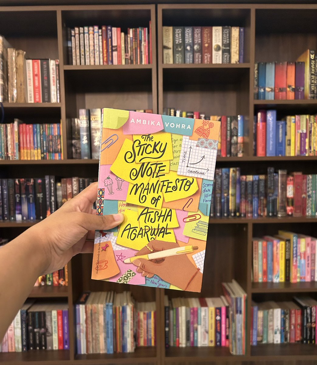 Currently reading THE STICKY NOTE MANIFESTO OF AISHA AGARWAL by <a href="/ambika_vohra/">ambika vohra updates ✨</a> and it’s so funny and voice-y 💛 The main character is Indian and I’m so excited I’ve been wanting to read this ever since its release!