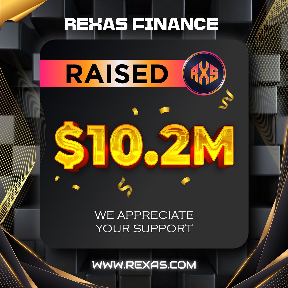 ⭐️ Milestone Alert! ⭐️ Rexas Finance has successfully raised $10.2 Million!  🚀 Thank you for your support! 👍 Buy Now: https://t.co/tNJAsvBiYe #rexas $ RXS #RexasFinance #crypto