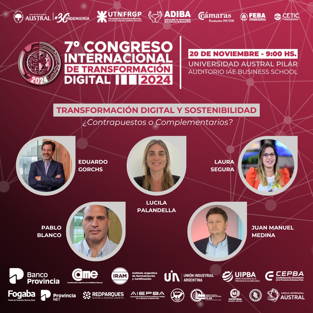 ℹ️ Vení al 7º Congreso Internacional de Transformación Digital.
🗨️ Disertantes nacionales e internacionales
▶️ 𝗘𝗩𝗘𝗡𝗧𝗢 𝗣𝗥𝗘𝗦𝗘𝗡𝗖𝗜𝗔𝗟 𝗬 𝗡𝗢 𝗔𝗥𝗔𝗡𝗖𝗘𝗟𝗔𝗗𝗢 📍 Auditorio IAE Business School, Universidad Austral, Pilar
📅20 de nov 🕘 9 hs
 industria40arg.com.ar