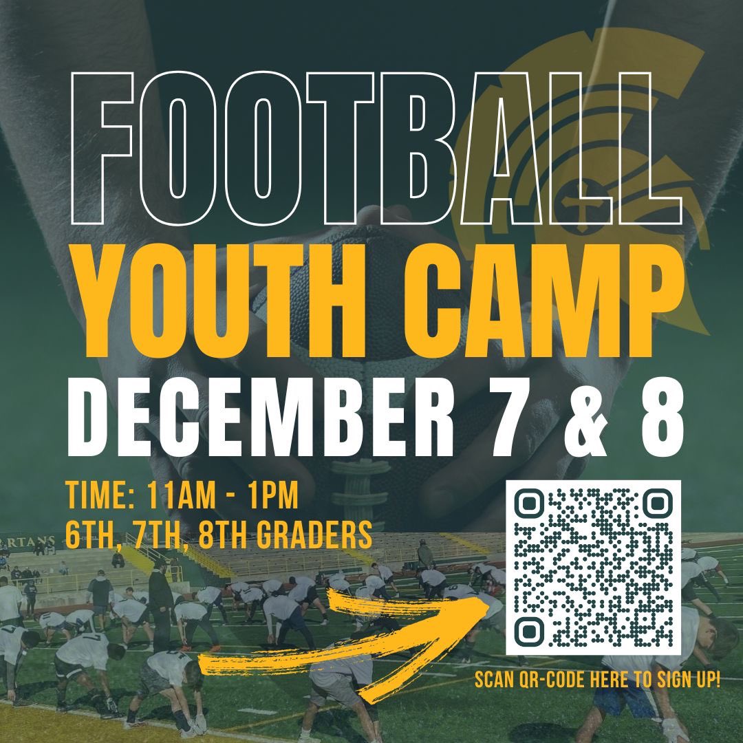 Calling all future Spartans! 

All current 6th, 7th, and 8th graders please sign up now to ensure you get a camp t-shirt! 
Sign up by scanning the QR code or by using the link in our bio. 

Walkup registration is welcome.

See you soon future Spartans! \|/