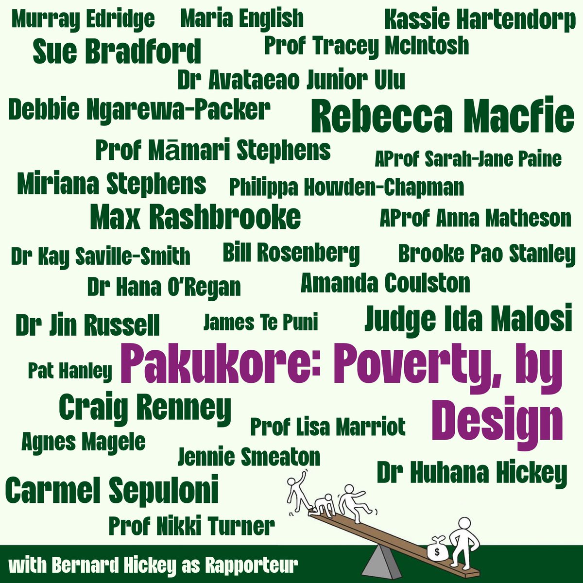 The Poverty, by Design conference is just days away now! Tomorrow evening, Rebecca Macfie will deliver the JD Stout lecture before we kick off two full days of conference presentations on poverty in Aotearoa. Conference registrations are now full. See you there 💚💚