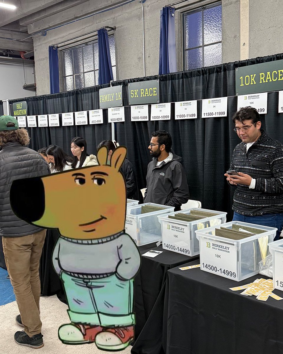 when you're waiting for your race bib and it's taking a second but you're just a chill guy