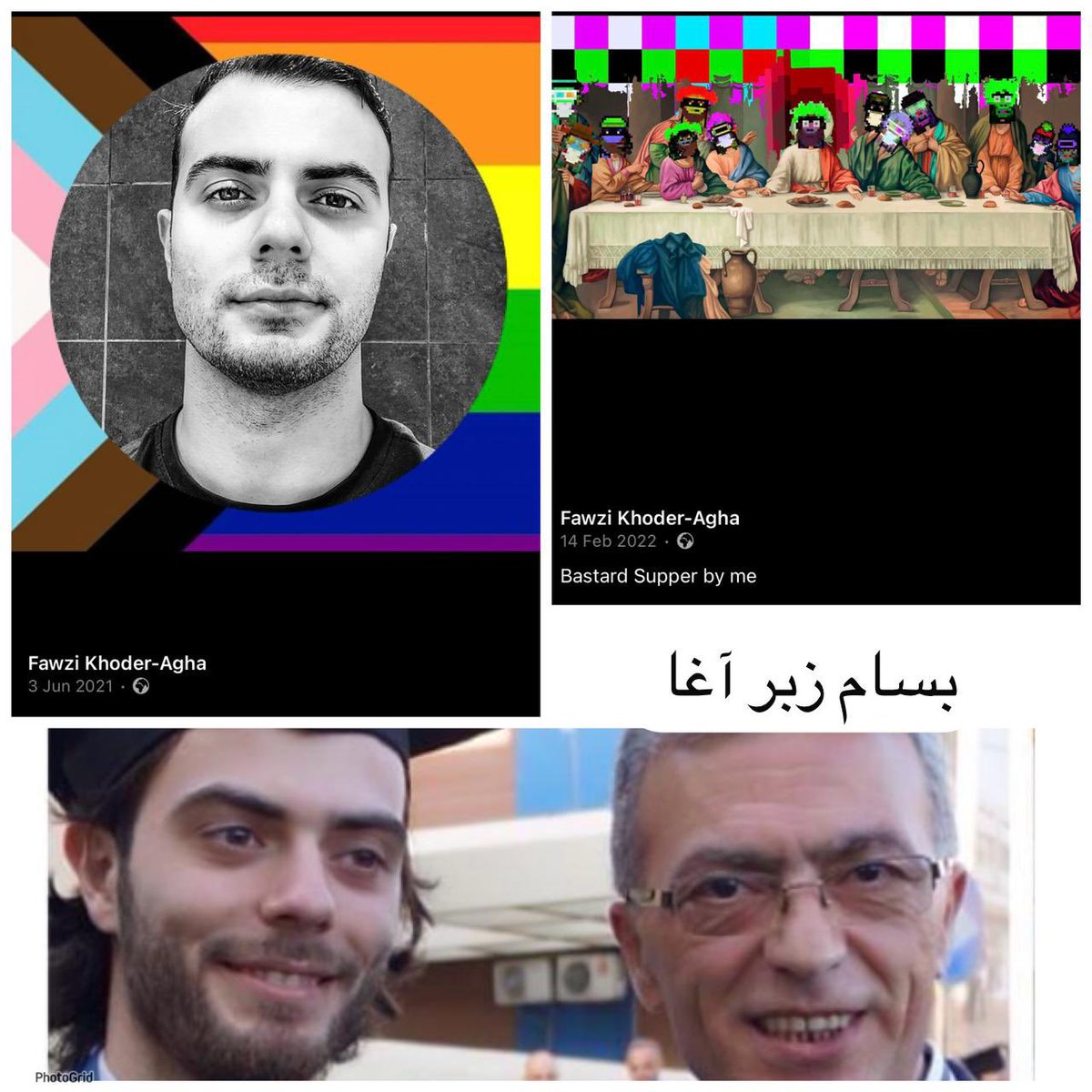 Sam_fyck's tweet photo. هذا الدجحتش من ذاك الحمار 

في كم حيوان ناطق كانو مبارح مبسوطين ب بسام زبر آغا 
🛑فوزي زبر آغا، ابنو ل بسام زبر آغا يهين الديانة المسيحية على صفحته fb
 N.B: طالع بينتاk  كمان متل بيّو https://t.co/DQqjIAVERs