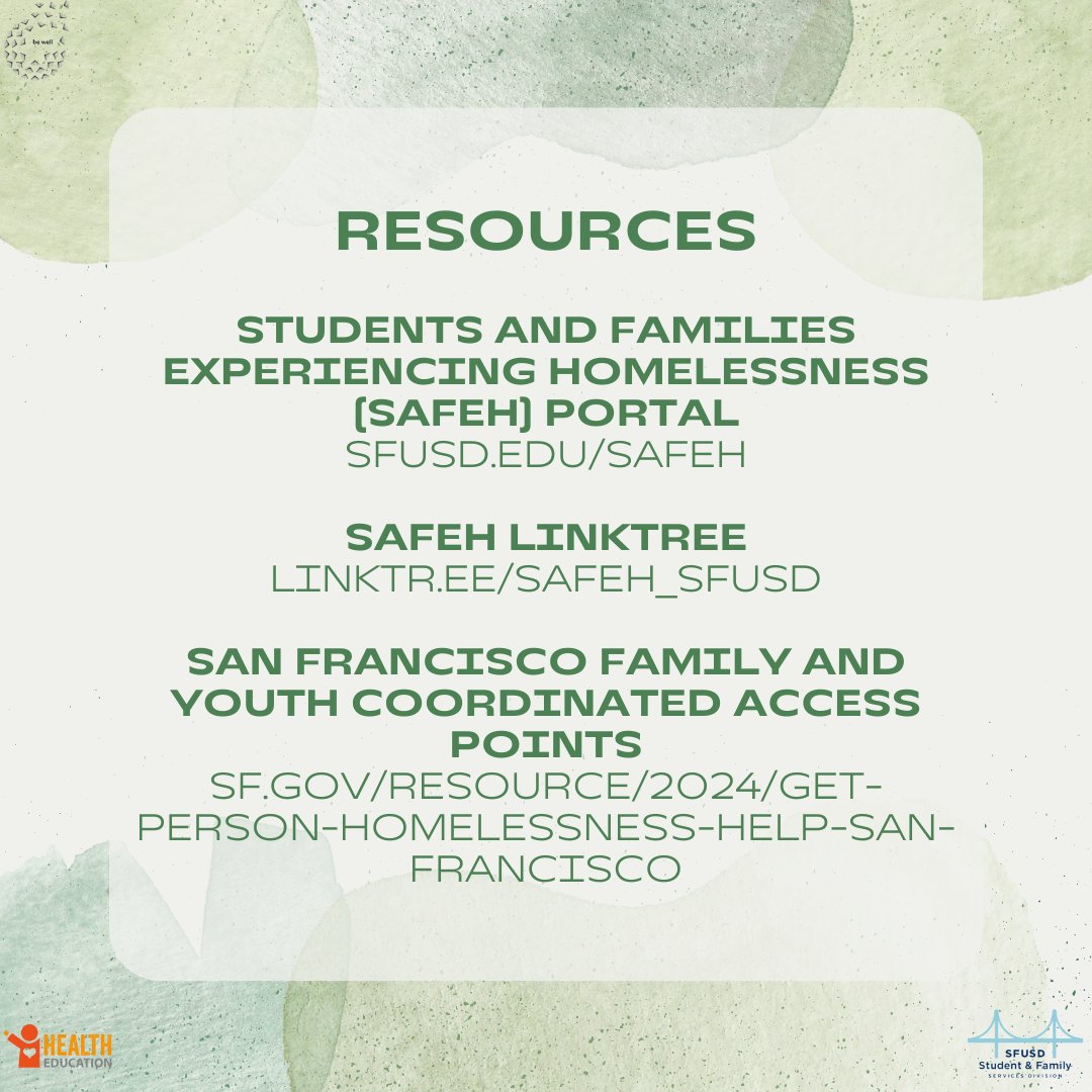 SFUSDBeWell's tweet photo. National Homeless Youth Awareness Month is in November.
Did you know that California public schools enrolled more than 246,000 students experiencing homelessness in the 2022-2023 school year?
Did you know that school can be a safe and consistent place?
#BeWell #WeAreSFUSD #NHYAM https://t.co/SVnh25ot6J