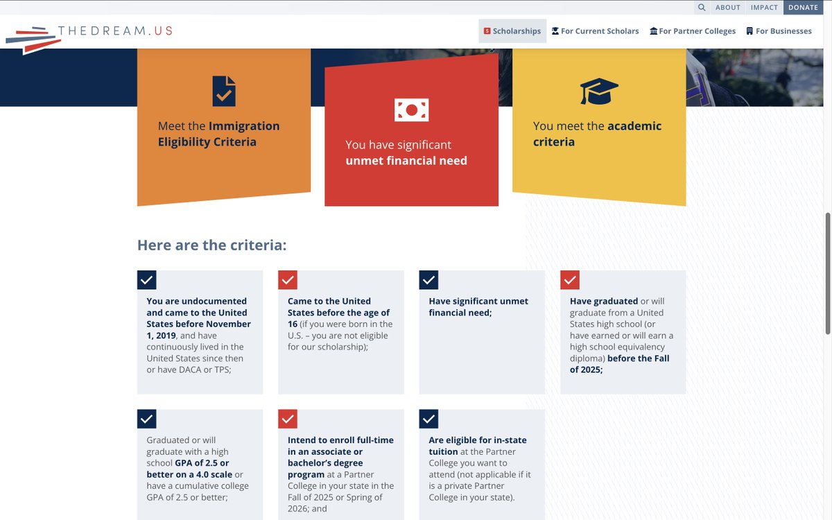 🚨Scholarship Alert 🚨 <a href="/Class2025WHS/">WHS Class of 2025</a> <a href="/Wheeling_Cats/">Wheeling High School</a> Seniors... The Dream.US scholarship is open: thedream.us/scholarships/n…