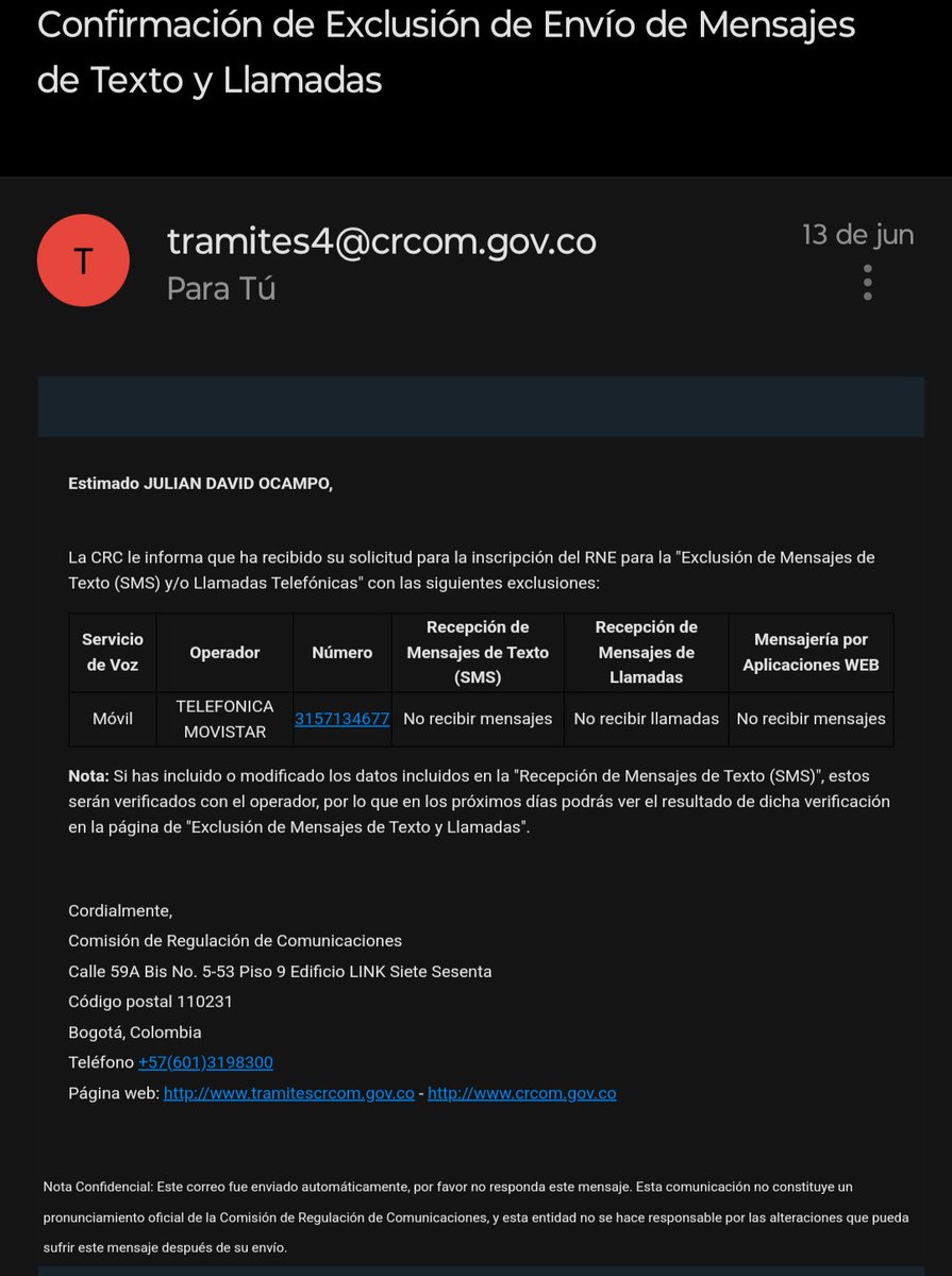eljuly207's tweet photo. Señores @ClaroColombia ya fue radicado el derecho de petición ante @CRCCol . Es increíble la cantidad de llamas en 1 día ofreciendo productos cuando yo estoy excluido para que me llamen y adicional en cada llamada solicito que no lo hagan. https://t.co/Efu4VW0DTA