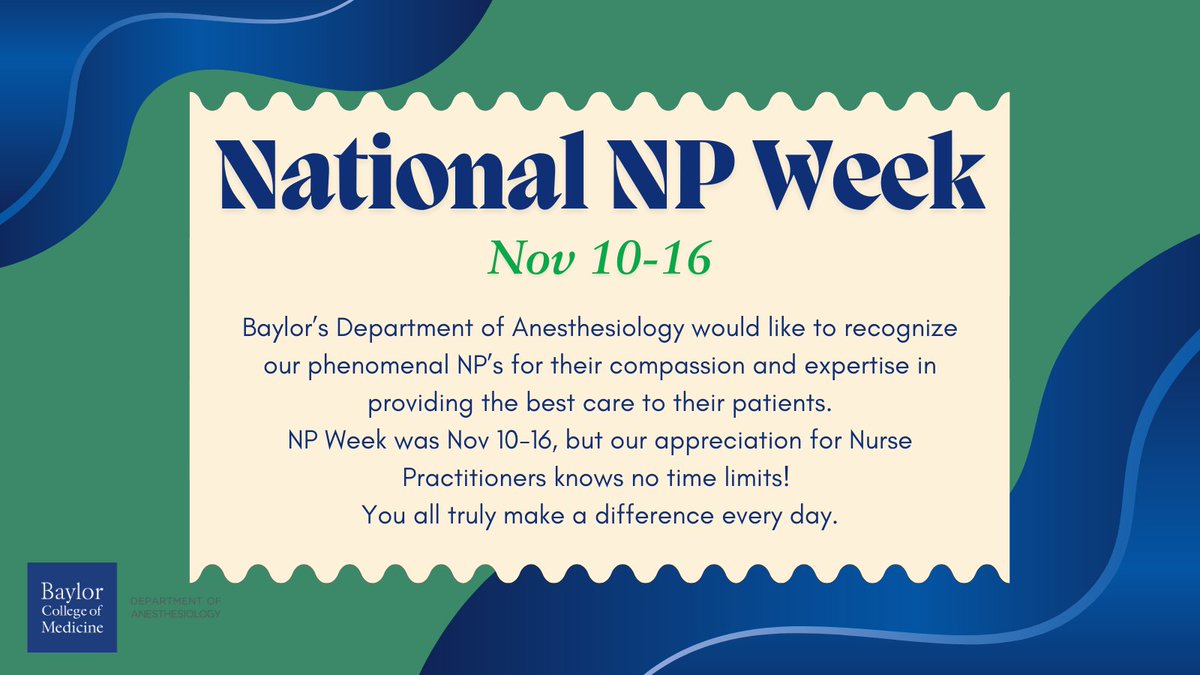 BCMAnesthesia's tweet image. #NursePractitionerWeek #NPWeek