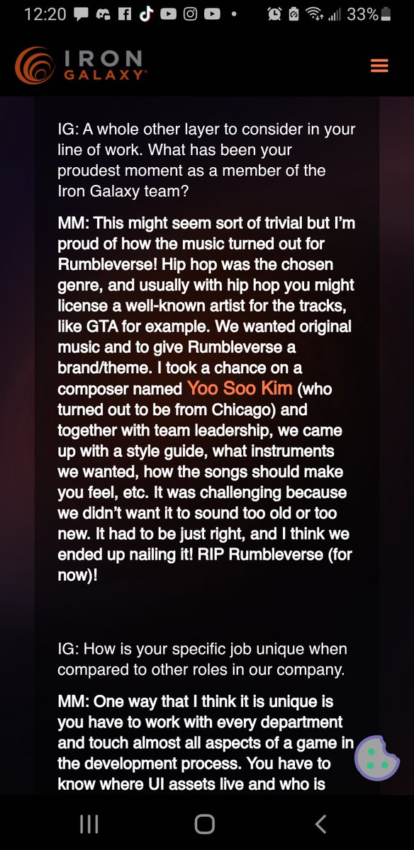 <a href="/Keeman45/">Keenan Moralicz</a> published an interview on Iron Galaxy Website today! The interview was from workers at Iron Galaxy, specifically, Michael Metz. 
In one of the questions, Metz talks about how awesome the music for Rumbleverse was and at the end he says "RIP Rumbleverse (FOR NOW)!"
Link