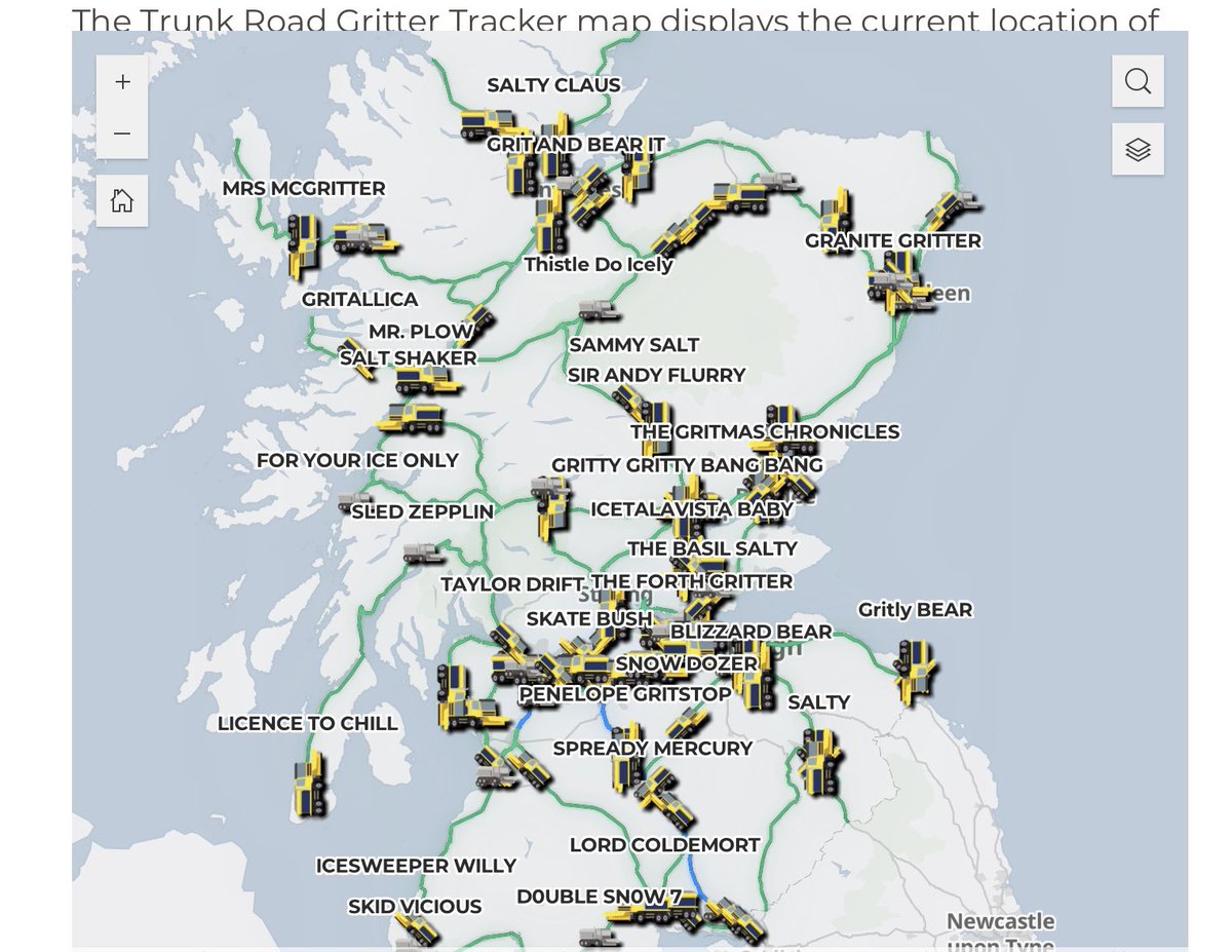 The gritter trucks are out in Scotland. Godspeed, Spready Mercury.