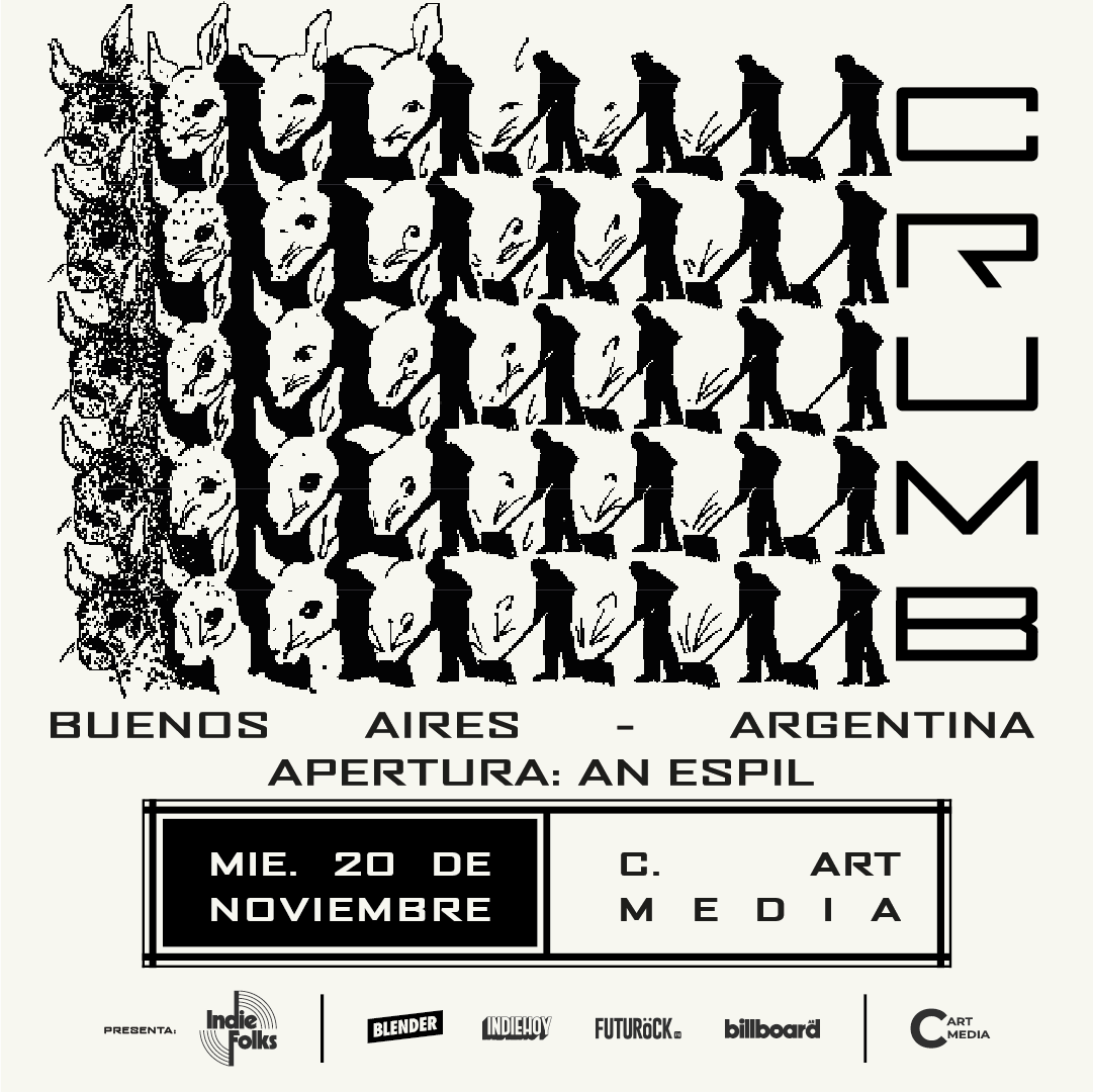 #SorteoNoTengoUnMango 🍄 ¡Participa por un par de entradas para ver a <a href="/crumbtheband/">Crumb</a>!

Sólo tenés que seguir a <a href="/indiefolks/">Indie Folks</a>, darle like, RT y ¡listo! | Tienen tiempo hasta el miércoles 20/11 a las 13HS.

🎫 Últimos tickets: passline.com/eventos/crumb?…