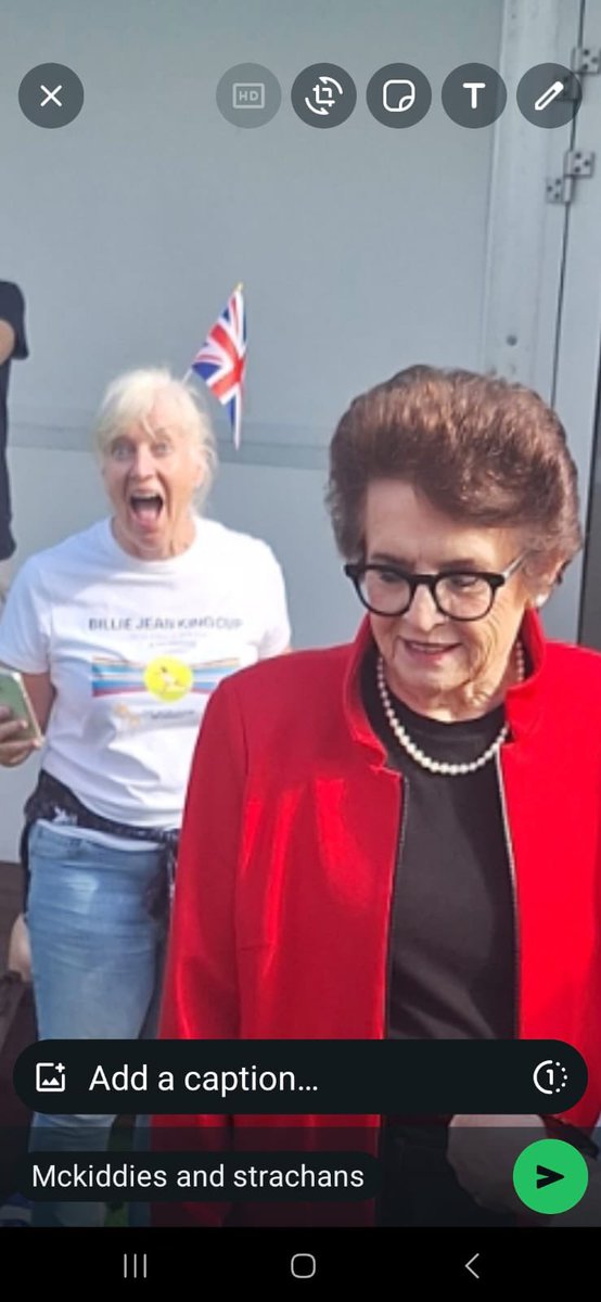 Well I didnt meet Rafa and I didn’t meet <a href="/BillieJeanKing/">Billie Jean King</a> but I had a great day at the <a href="/BJKCup/">Billie Jean King Cup</a> cheering on the Brits vs Slovakia. Billie Jean is a legend and I was so excited even to be near her- still working to use her influence for equality and inclusion #BJK❤️