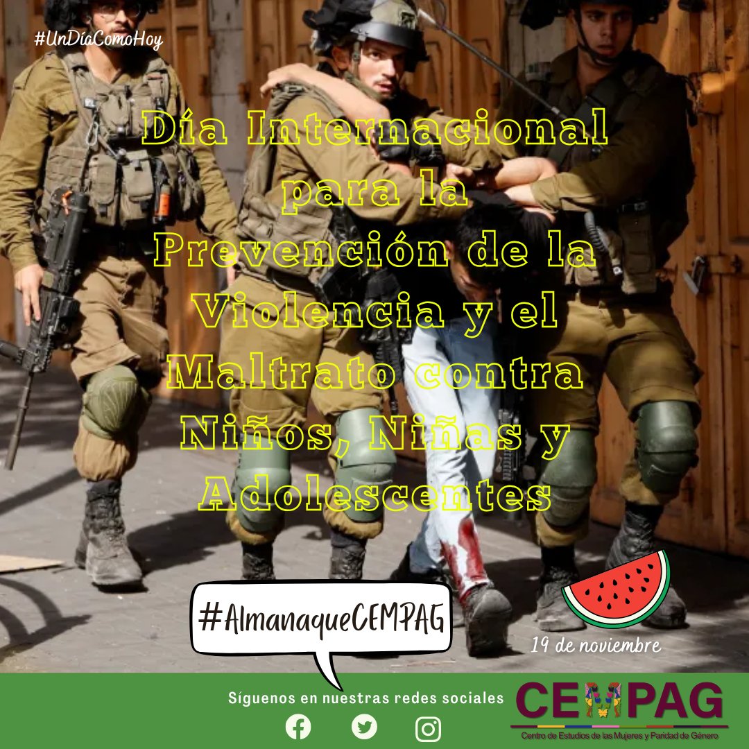 #UnDíaComoHoy es el Día Internacional para la Prevención de la Violencia y el Maltrato contra Niños, Niñas y Adolescentes.
#AlmanaqueCEMPAG en t.ly/NF08q