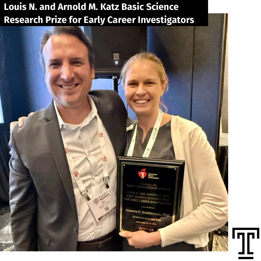Aging + Cardiovascular Discovery Center (@acdc_temple) on Twitter photo Dr. Joanne Garbincius (Elrod Lab) is the recipient of the prestigious Louis N. and Arnold M. Katz Basic Science Research Prize for Early Career Investigators given by the <a href="/AHAScience/">AHA Science</a> at this year’s 100th meeting in Chicago.
Congratulations on this milestone achievement! Dr. Joanne Garbincius (Elrod Lab) is the recipient of the prestigious Louis N. and Arnold M. Katz Basic Science Research Prize for Early Career Investigators given by the <a href="/AHAScience/">AHA Science</a> at this year’s 100th meeting in Chicago.
Congratulations on this milestone achievement!