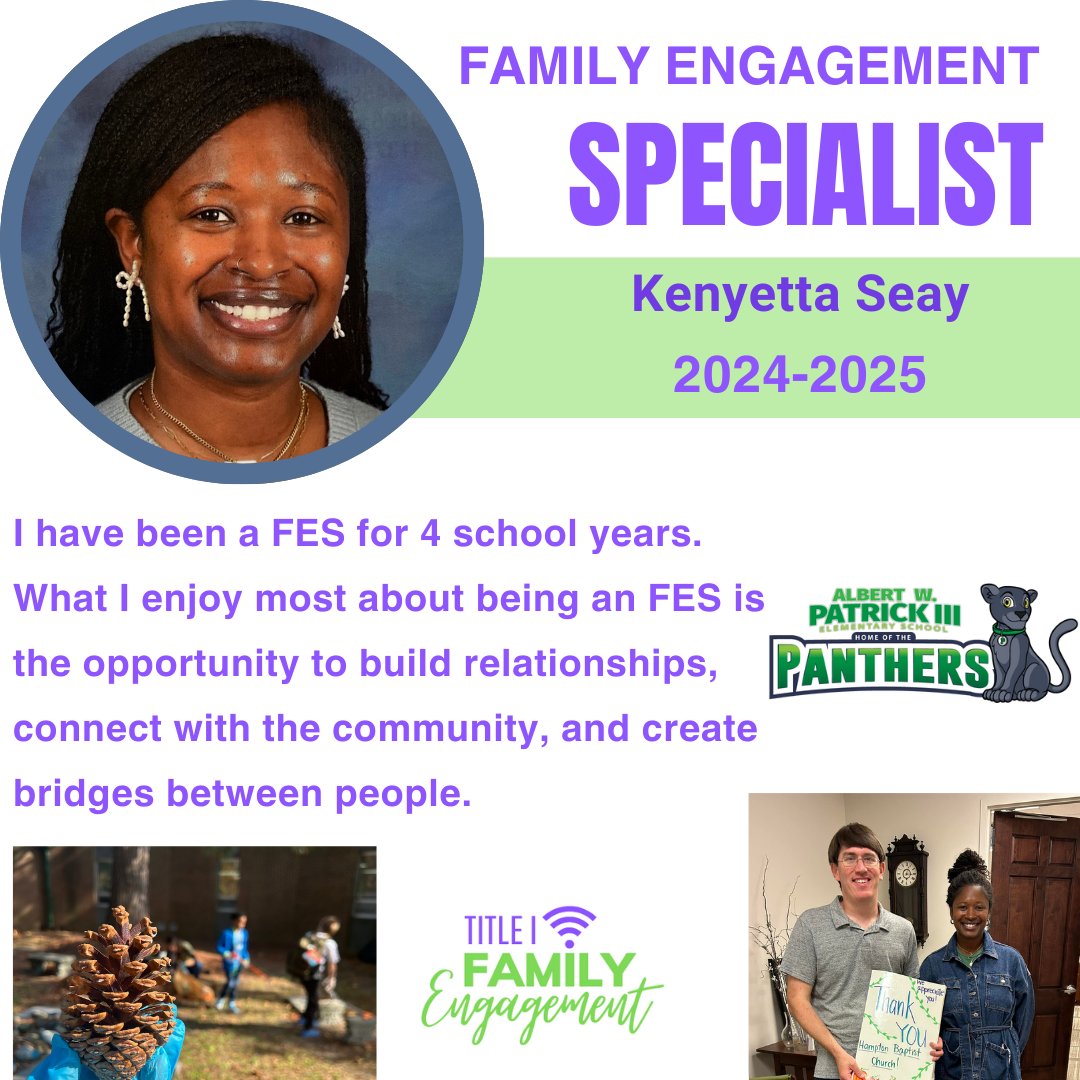 HCS Title I Program (@hcs_titlei) on Twitter photo Meet the <a href="/Patrick_Elem/">Patrick Elementary</a> Family Engagement Specialist, Mrs. Seay. #FamilyEngagementMonth <a href="/HamptonCSchools/">Hampton City Schools</a> Meet the <a href="/Patrick_Elem/">Patrick Elementary</a> Family Engagement Specialist, Mrs. Seay. #FamilyEngagementMonth <a href="/HamptonCSchools/">Hampton City Schools</a>