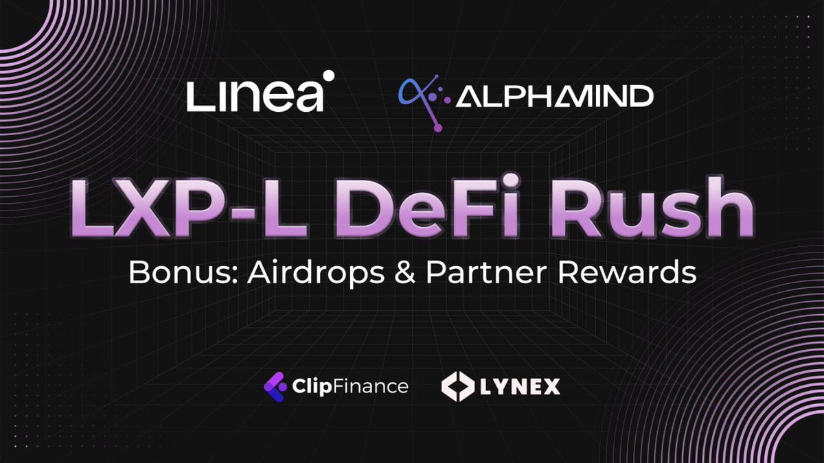 AlphaMind (@alphamind_labs) on Twitter photo The Last Week LXP-L DeFi Rush on <a href="/LineaBuild/">Linea.eth</a> with @LynexFI, <a href="/ClipFinance/">Clip | Access top DeFi yields</a> & @AlphaMind_Labs! 🪂
Join: app.alphamind.co/build_karma
Complete quests, collect LXP-L points while doing on-chain activities and get extra rewards from Lynex, Clip Finance & AlphaMind!
📆 Nov 19, 2024 - Nov The Last Week LXP-L DeFi Rush on <a href="/LineaBuild/">Linea.eth</a> with @LynexFI, <a href="/ClipFinance/">Clip | Access top DeFi yields</a> & @AlphaMind_Labs! 🪂
Join: app.alphamind.co/build_karma
Complete quests, collect LXP-L points while doing on-chain activities and get extra rewards from Lynex, Clip Finance & AlphaMind!
📆 Nov 19, 2024 - Nov