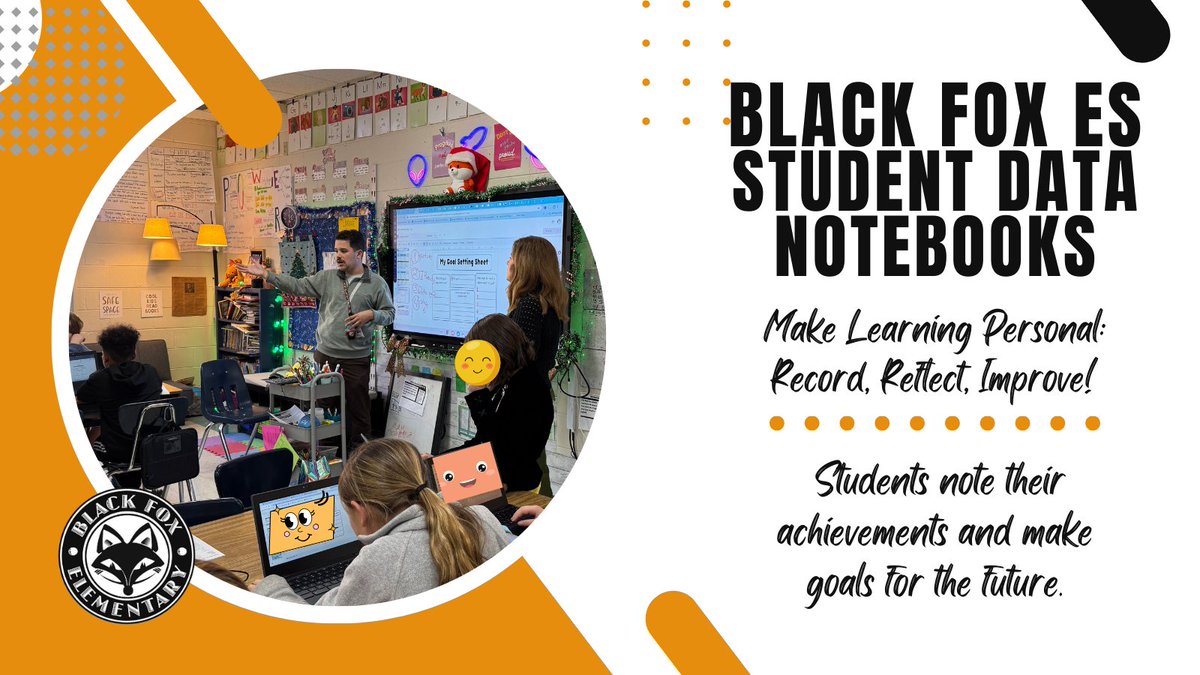 TechnologyBCS's tweet image. Today’s mission: teaching 4th graders @BlackFoxRocks how to enter data in their #StudentDataNotebooks! Empowering them to track their learning and set goals.  #bcstech #GrowthMindset @pamcolemanbcs
