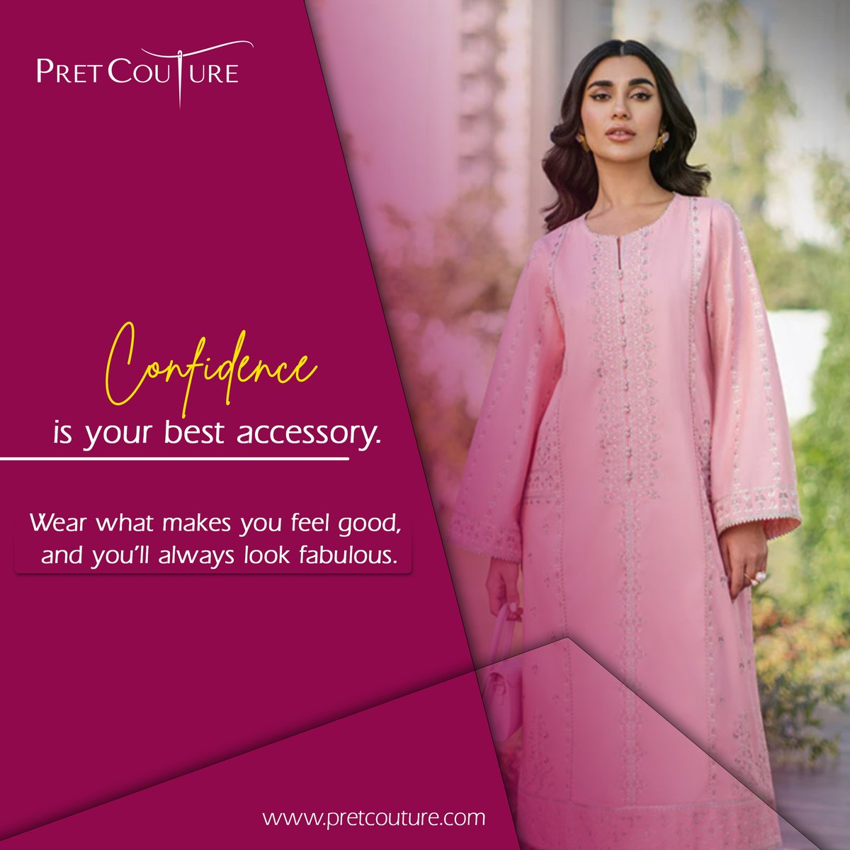 Pretcoutur's tweet photo. Nothing shines brighter than confidence!  Dress in what makes you feel unstoppable, and watch your glow light up the room.
#confidentandclassy #shinebright #empoweryourself #stylewithconfidence #glowup #unstoppableyou #fashionempowerment https://t.co/tU5igFw9Np