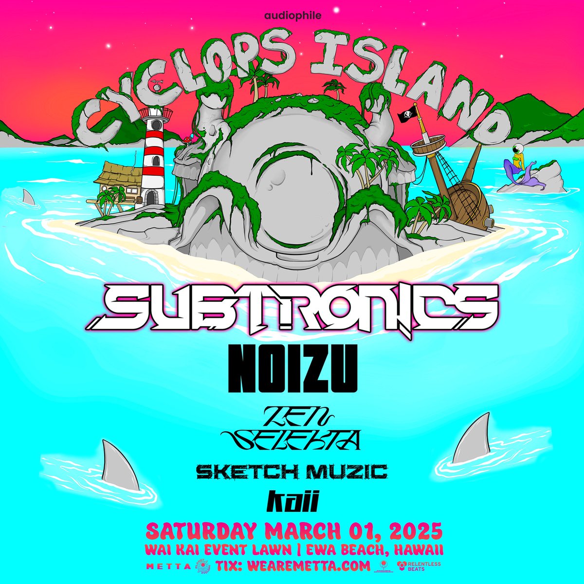 CYCLOPS ISLAND 2025 🏝️🌊☀️

Tickets on sale tomorrow 11/20 at 1 pm Hawaii time

Sign up to be the first to access pre-sale 
⬇️⬇️⬇️
laylo.com/subtronics/cyc…
