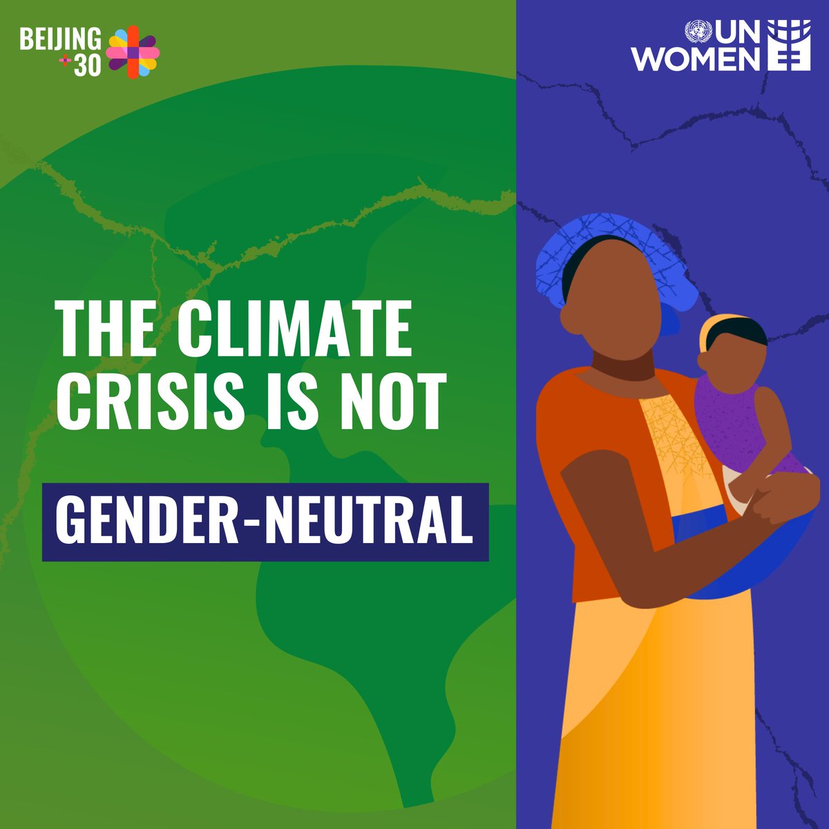 The climate crisis is NOT gender-neutral.

It amplifies existing gender inequalities, threatening women’s and girls’ livelihoods, health and safety.

Women's participation in climate discussions is vital for a sustainable future.

unwo.men/AsYn50Ua7XK

#COP29 #ClimateAction